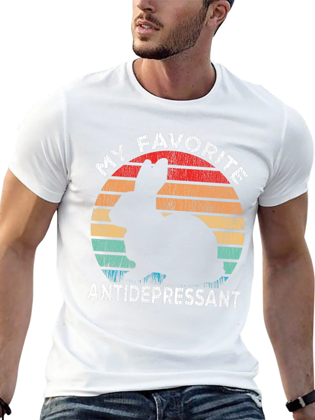 My Favorite Antidepressant Rabbit Graphic T-Shirt