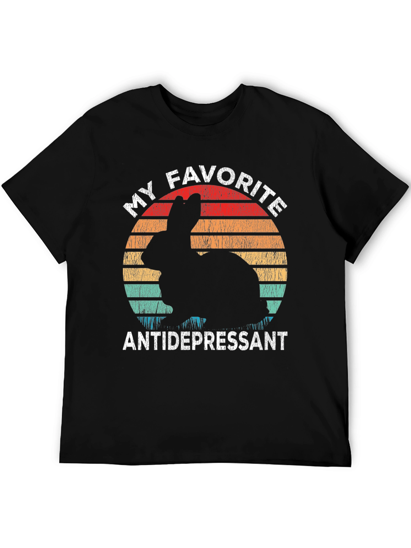 My Favorite Antidepressant Rabbit Graphic T-Shirt