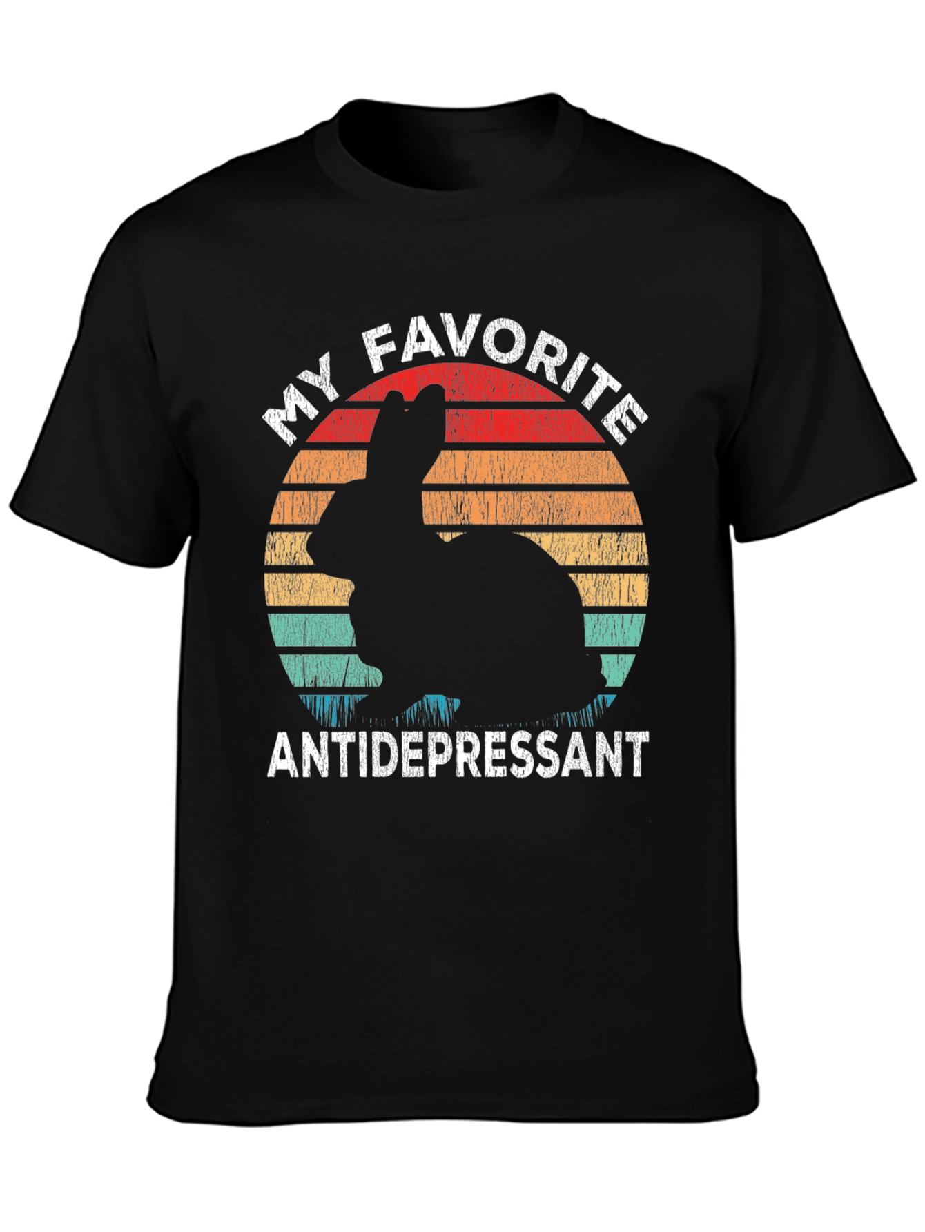 My Favorite Antidepressant Rabbit Graphic T-Shirt