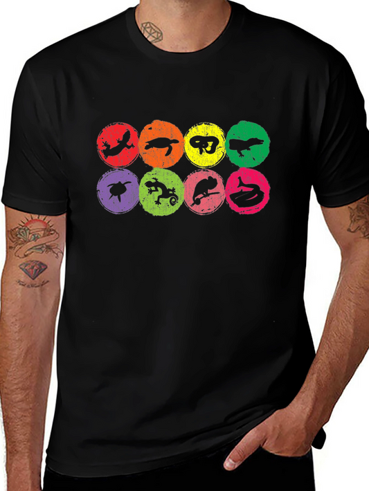 Reptile Silhouette Graphic Tee - Mens Black T-Shirt