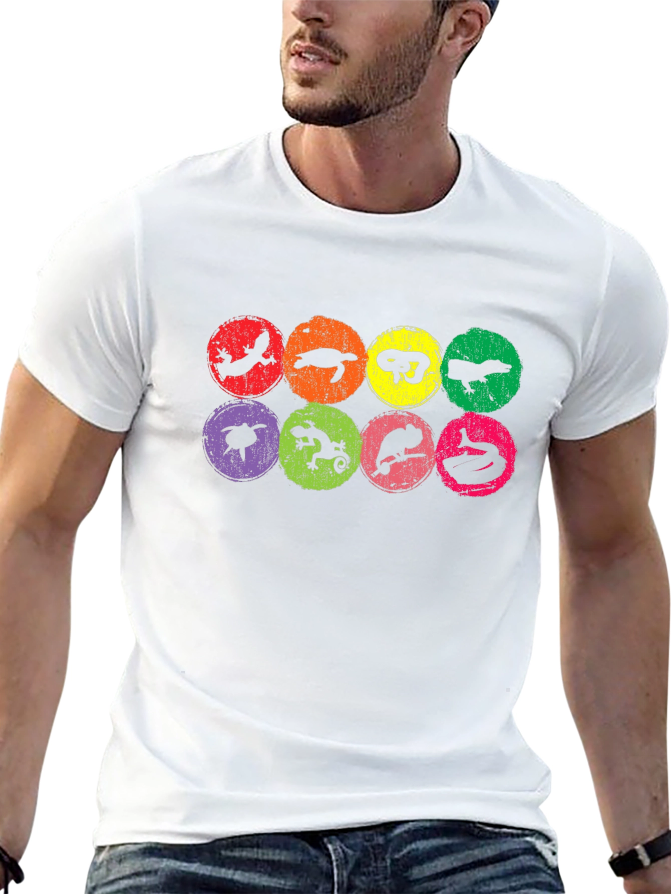 Reptile Silhouette Graphic Tee - Mens Black T-Shirt