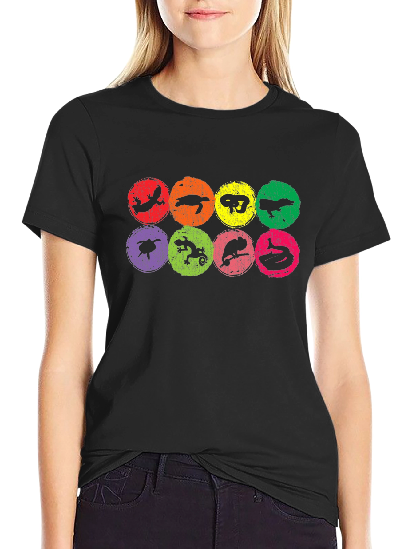 Reptile Silhouette Graphic Tee - Mens Black T-Shirt