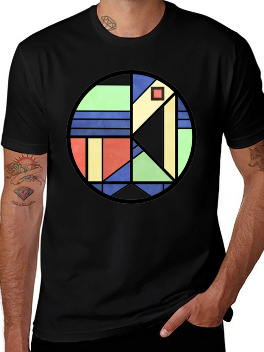 Geometric Art Tee - Modern Colorful Design