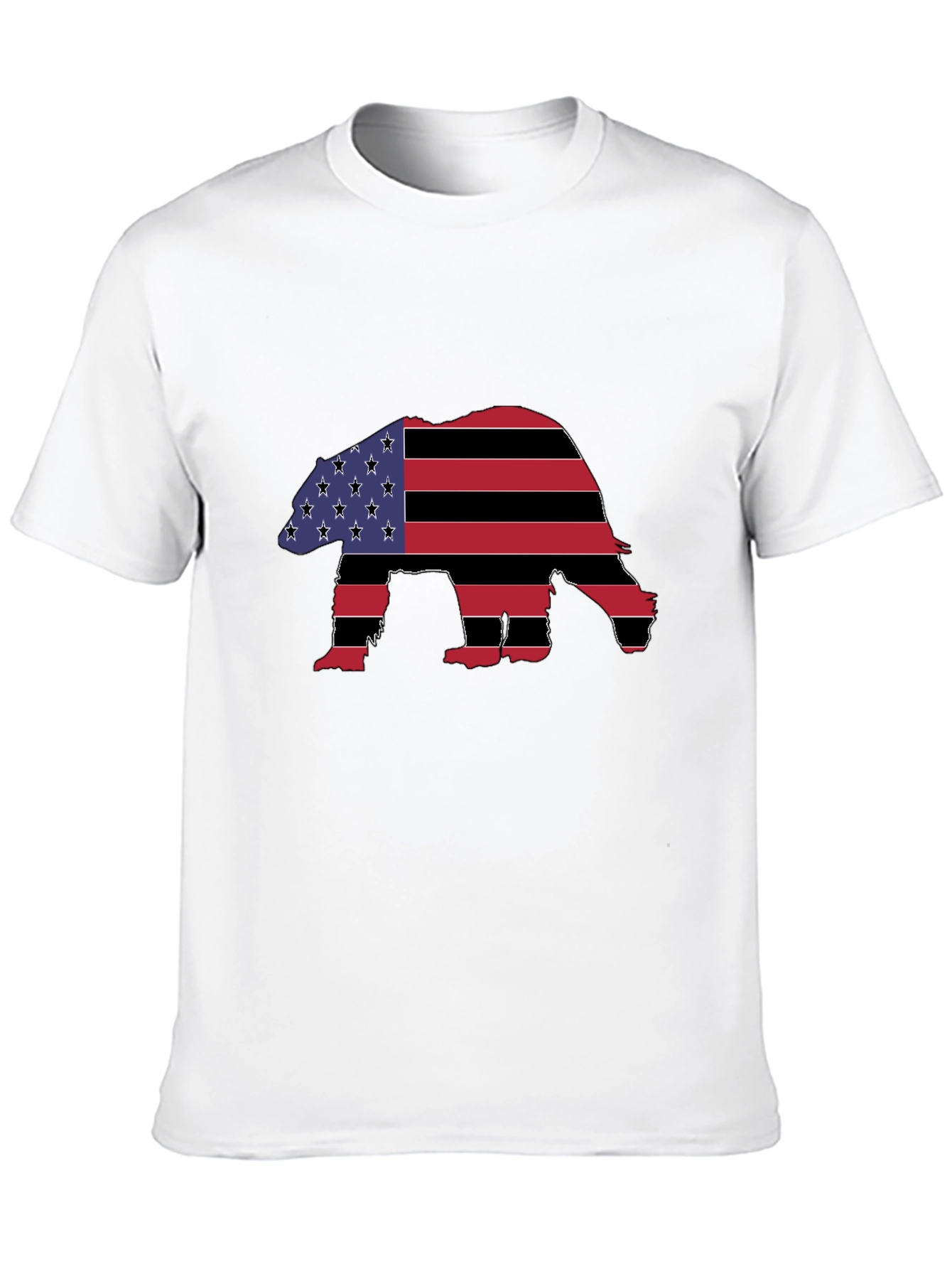American Flag Bear Graphic T-Shirt