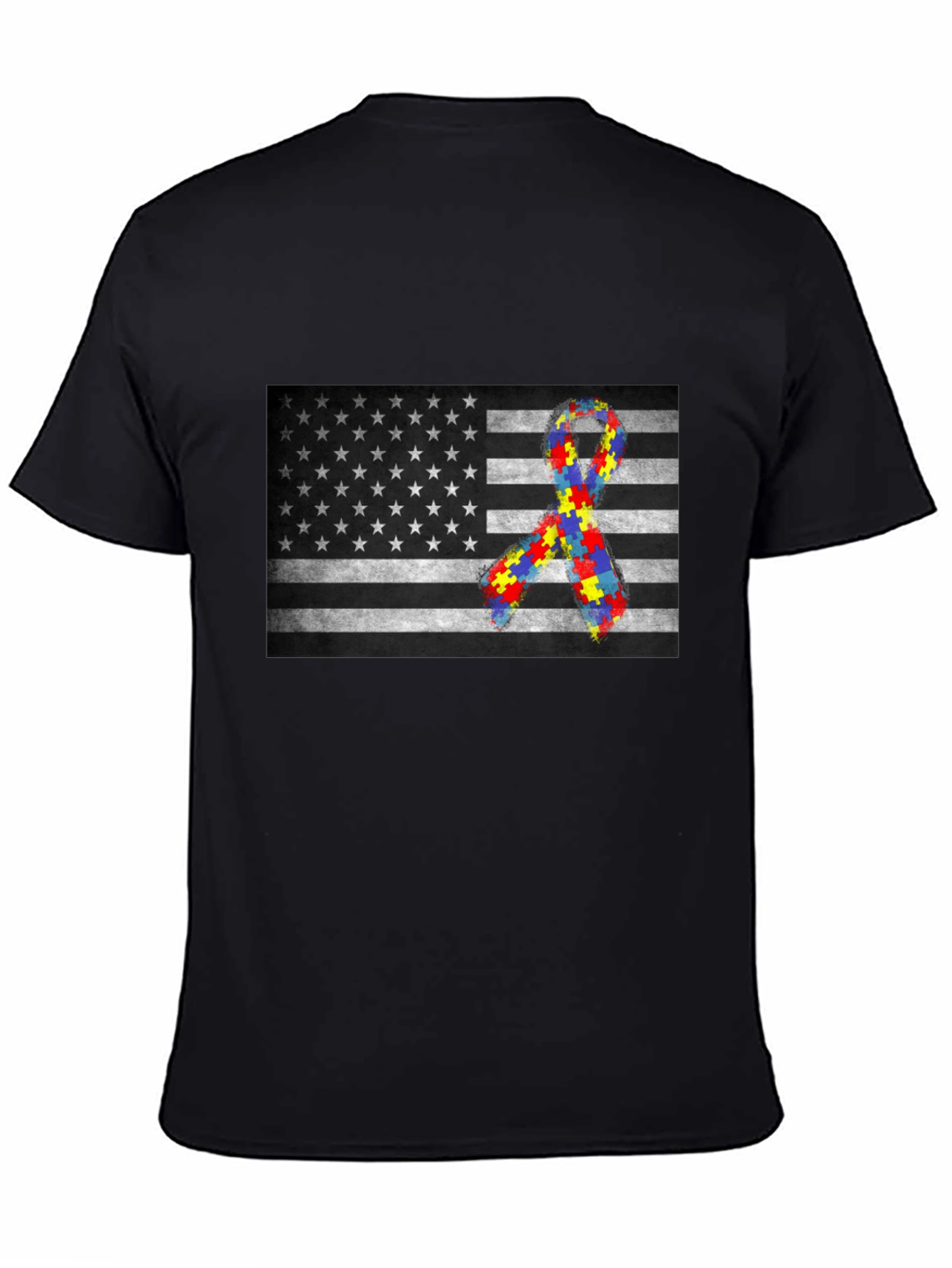 Autism Awareness USA Flag T-Shirt