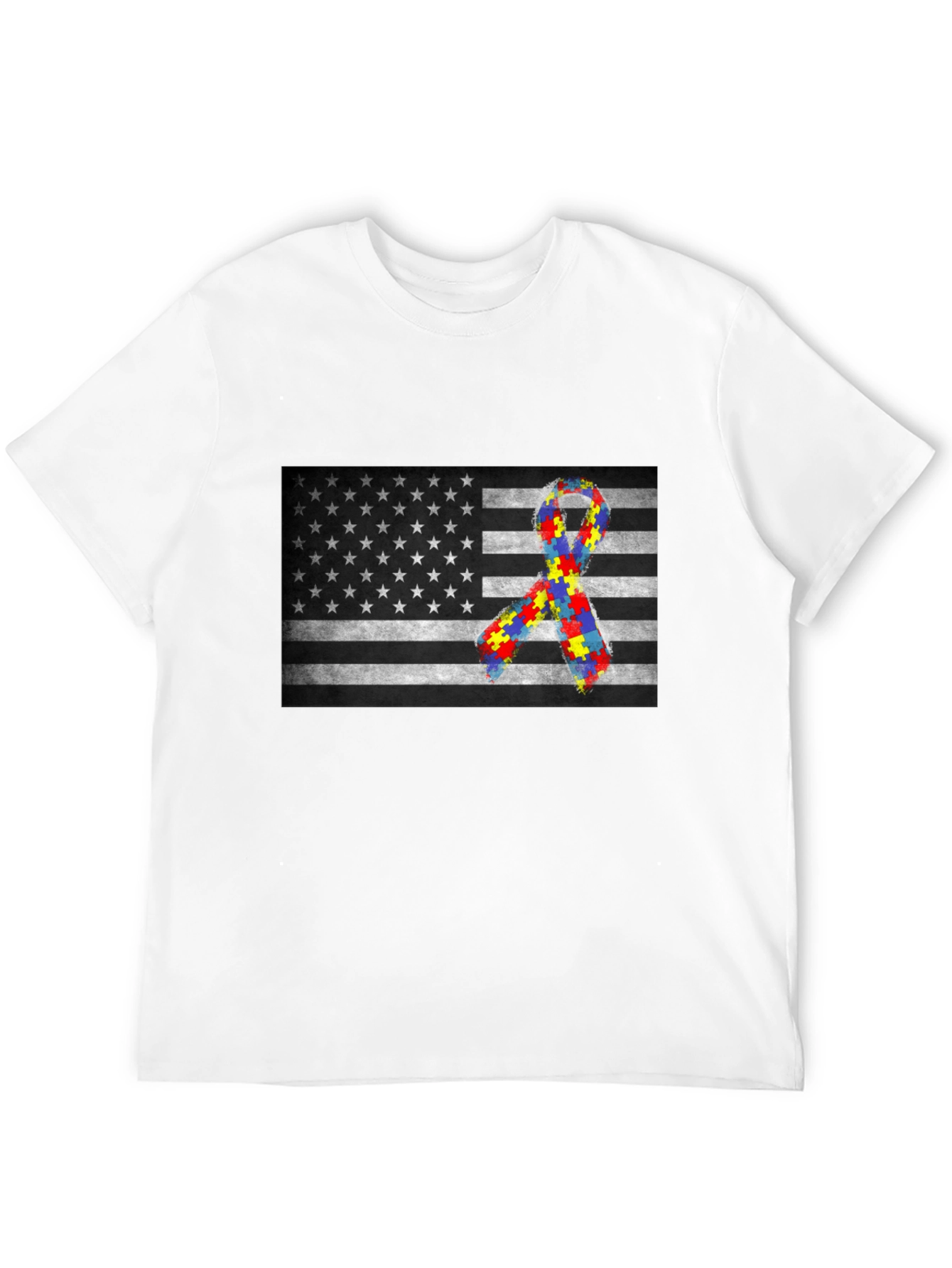 Autism Awareness USA Flag T-Shirt