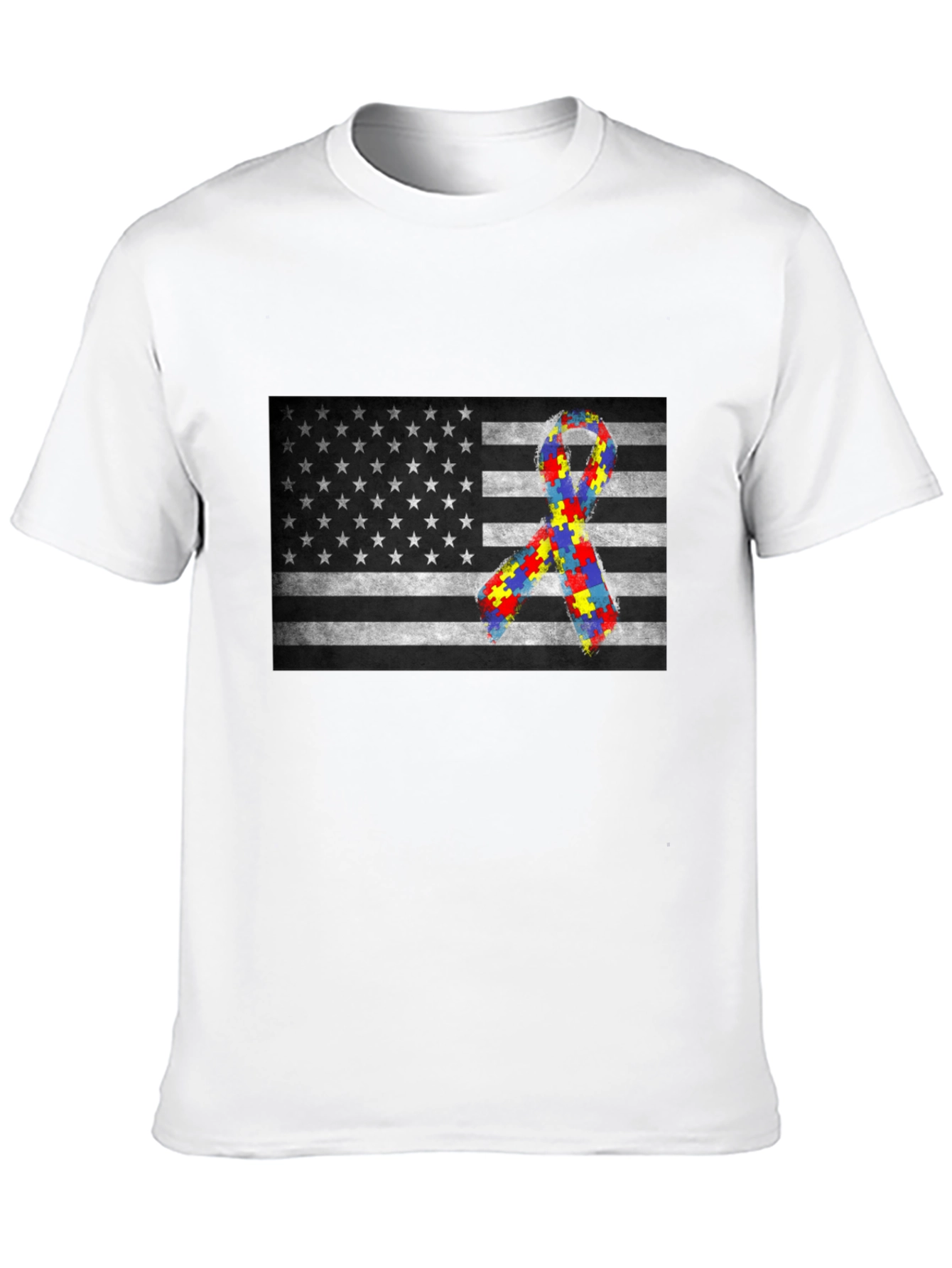 Autism Awareness USA Flag T-Shirt