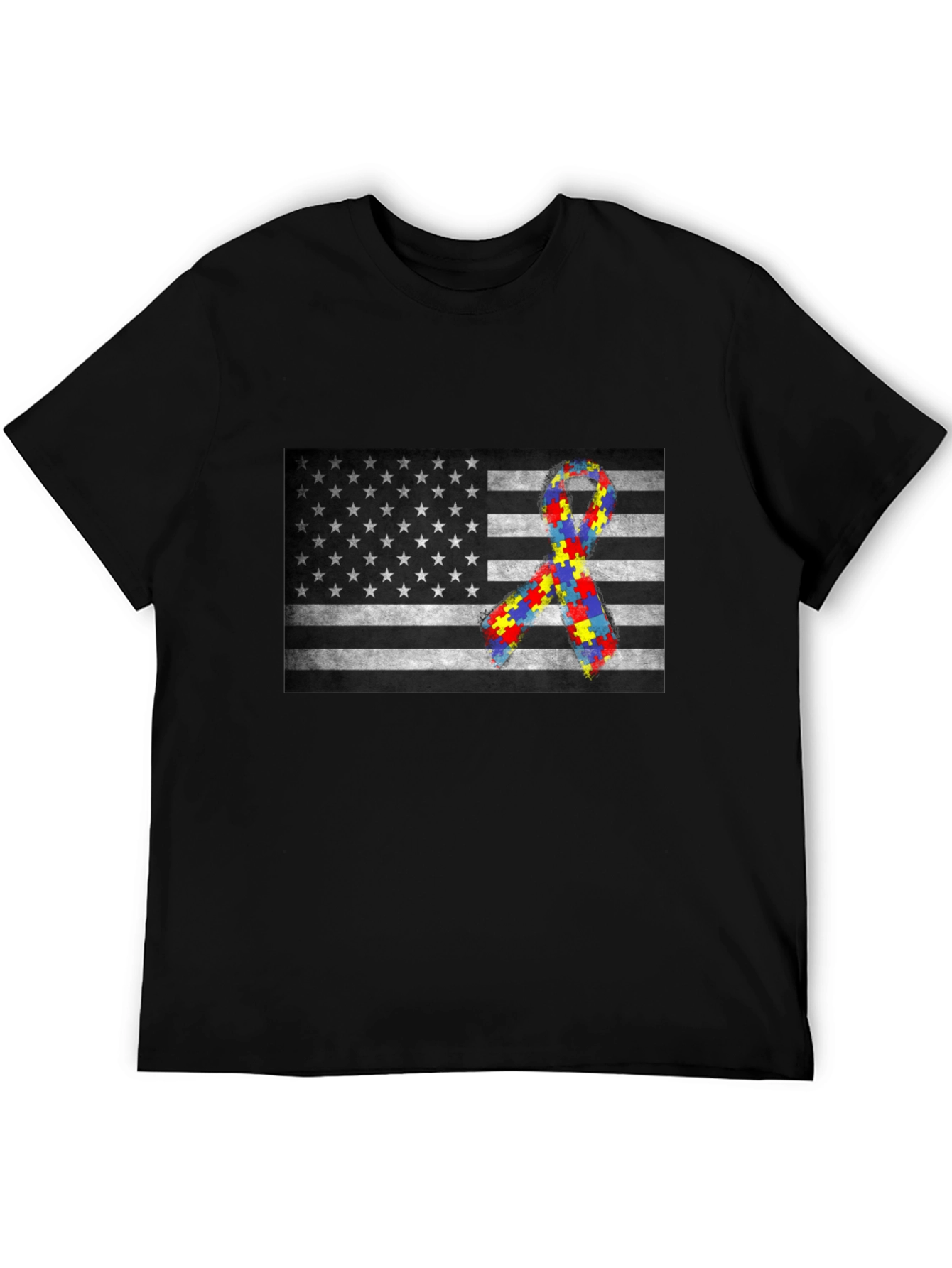 Autism Awareness USA Flag T-Shirt