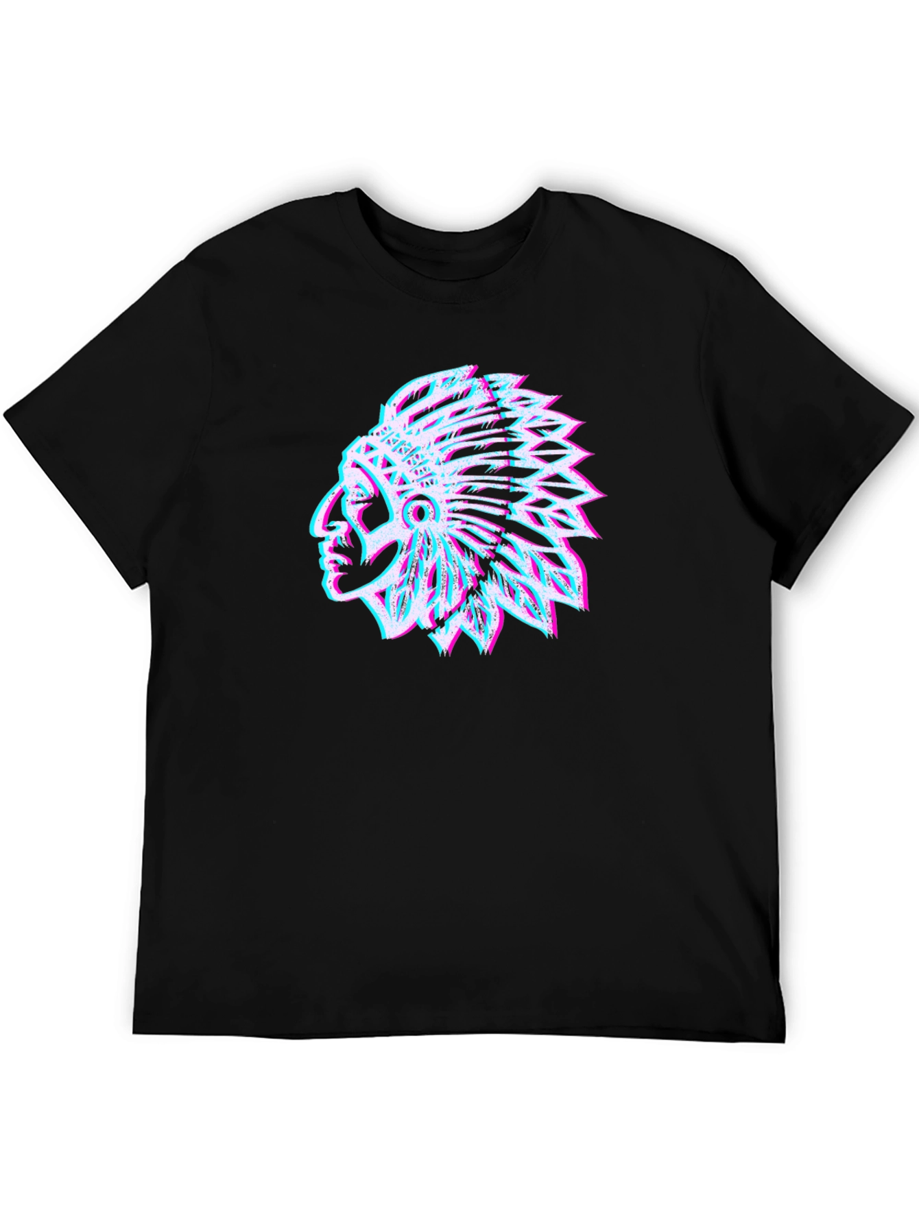 Native American Headdress Graphic Tee - Black