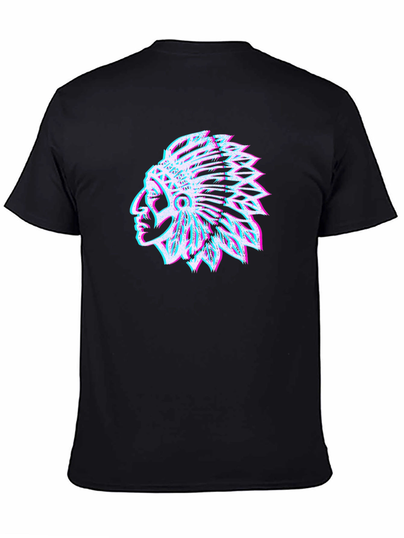 Native American Headdress Graphic Tee - Black