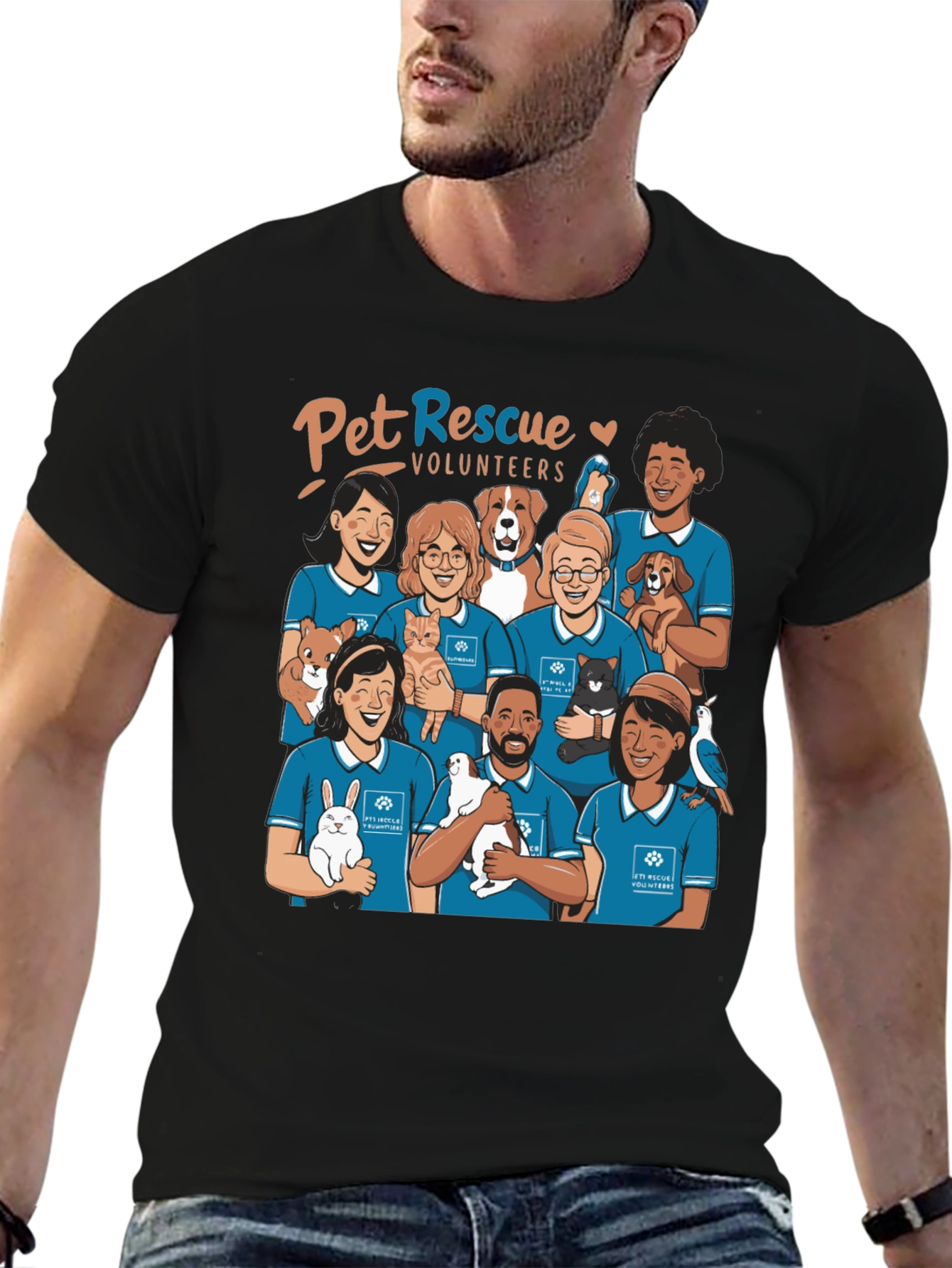 Pet Rescue Volunteers Graphic T-Shirt