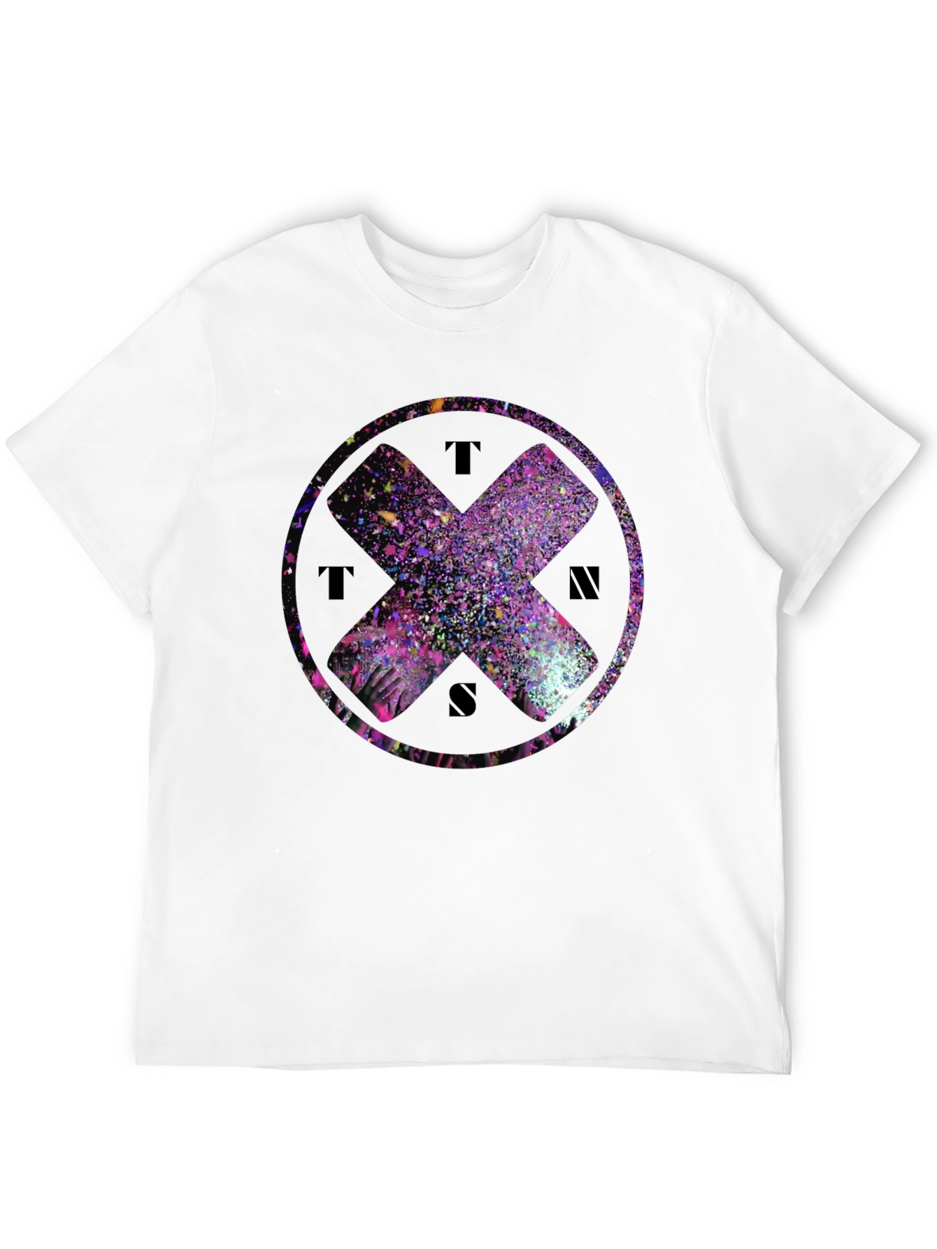 Abstract Cross Graphic Tee - Black Cotton Blend