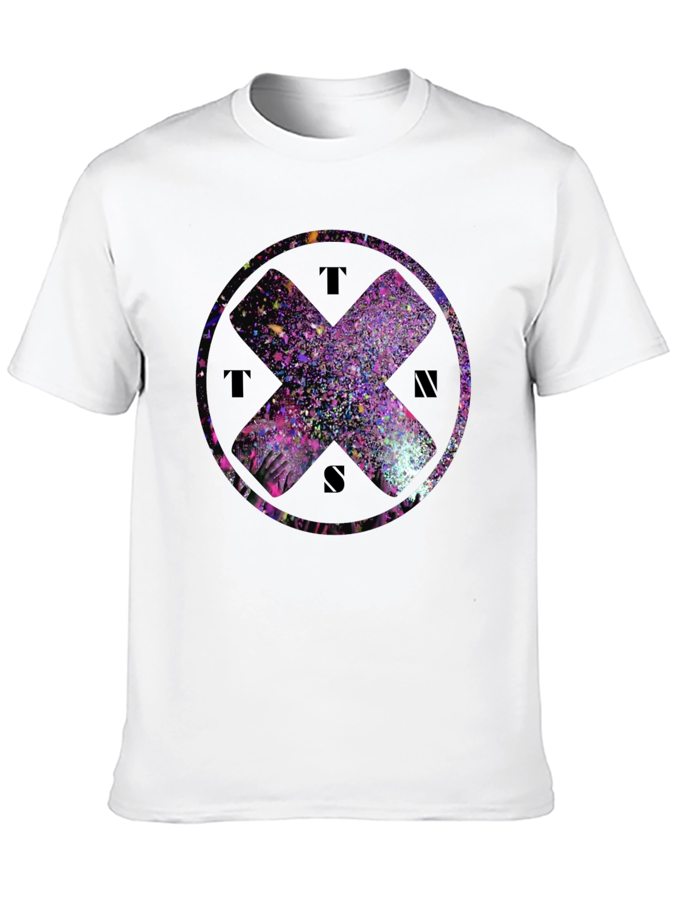 Abstract Cross Graphic Tee - Black Cotton Blend