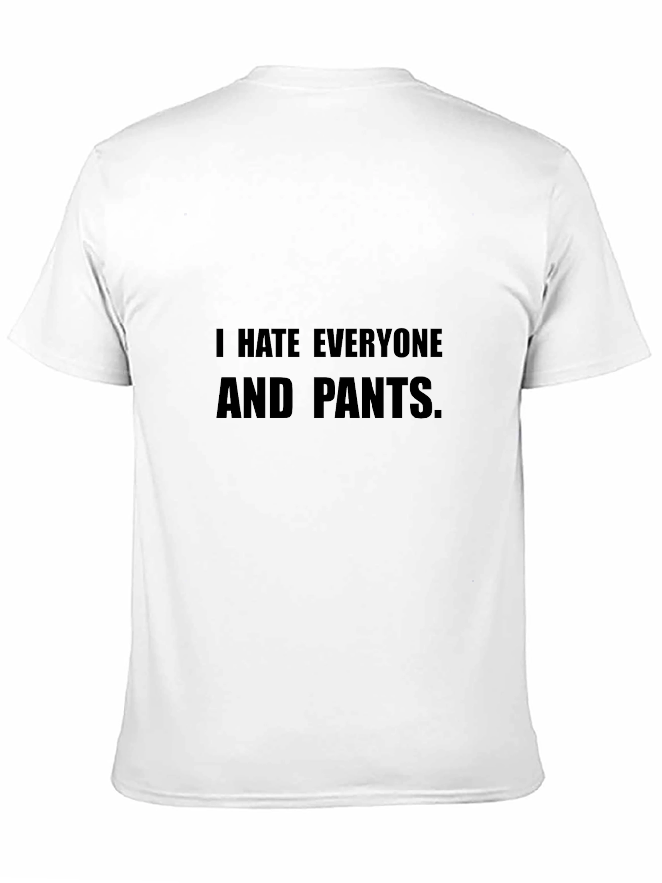 I Hate Everyone and Pants T-Shirt Funny Sarcastic Tee