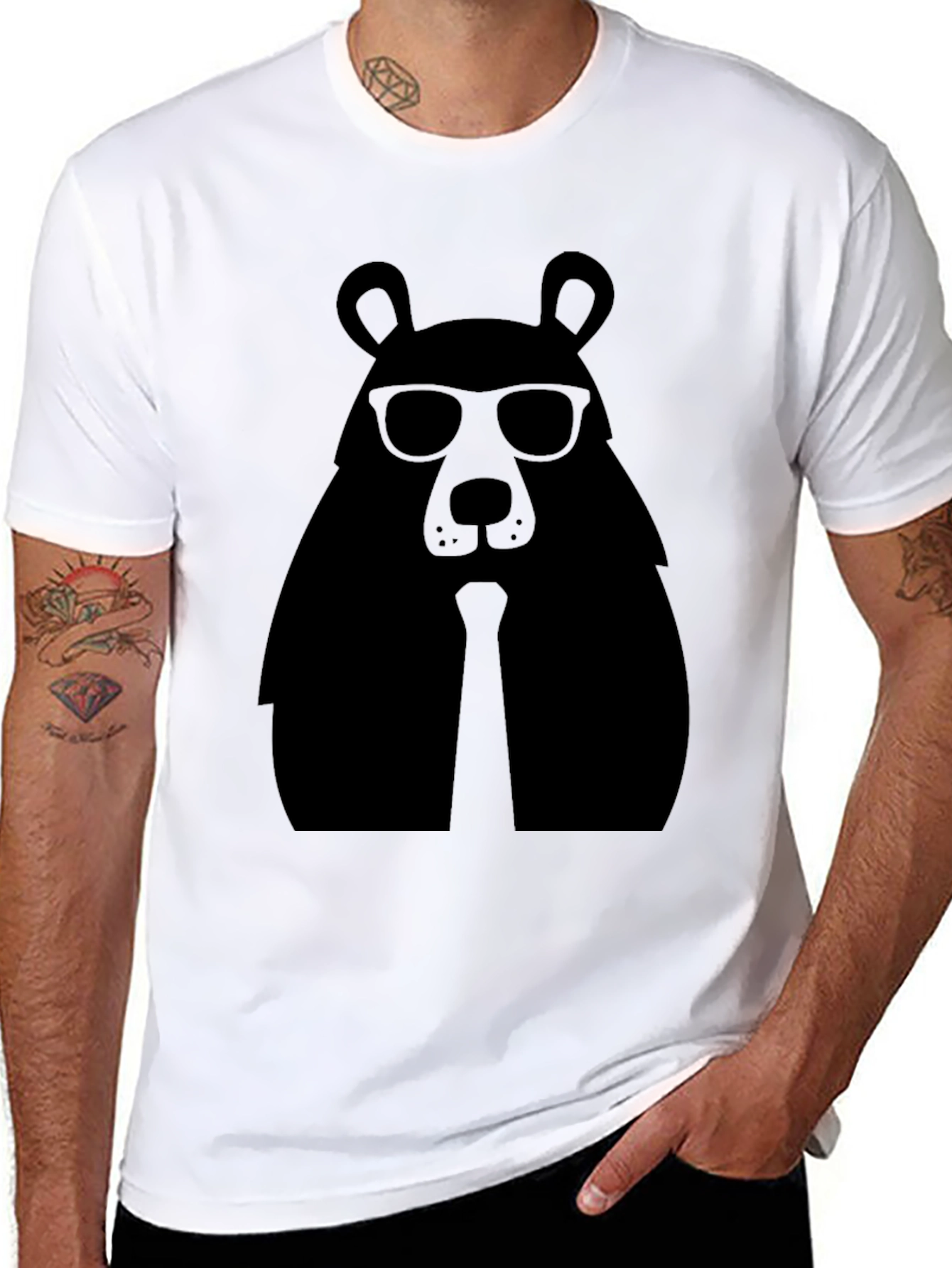 Cool Bear in Shades T-Shirt - Black