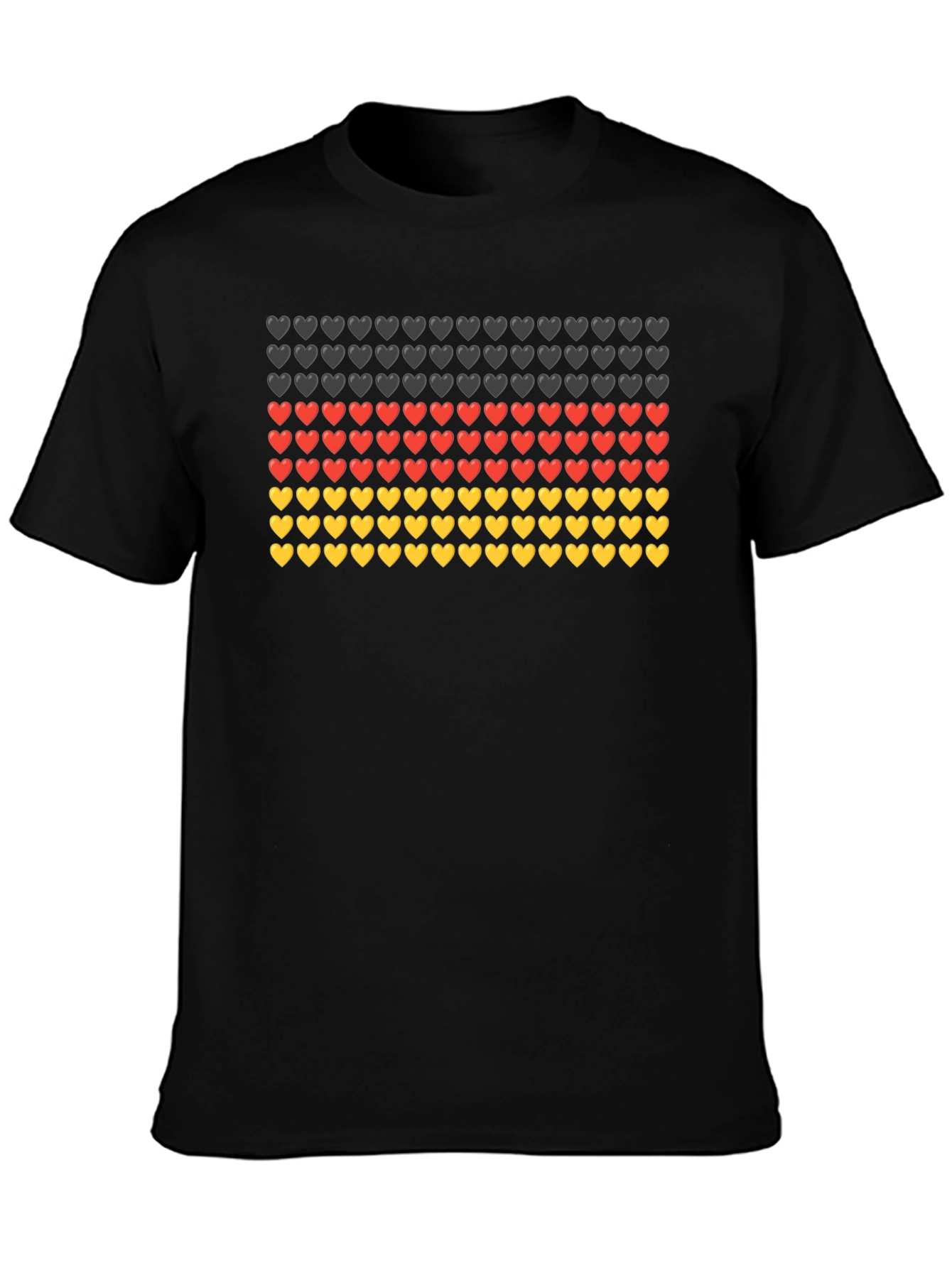 German Flag Hearts T-Shirt - Black
