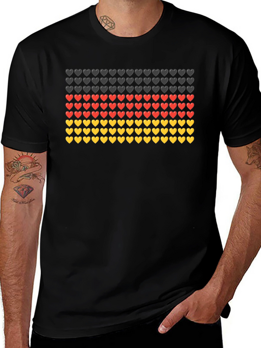 German Flag Hearts T-Shirt - Black