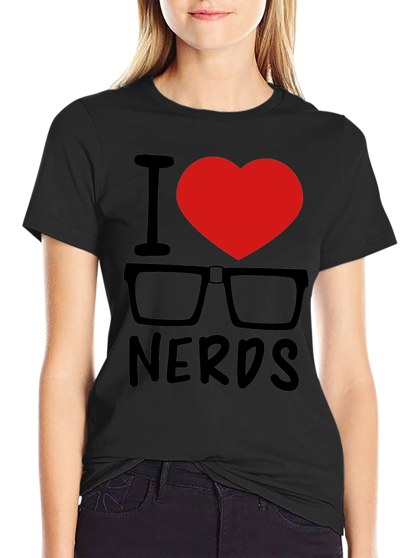 I Heart Nerds Black Graphic Tee