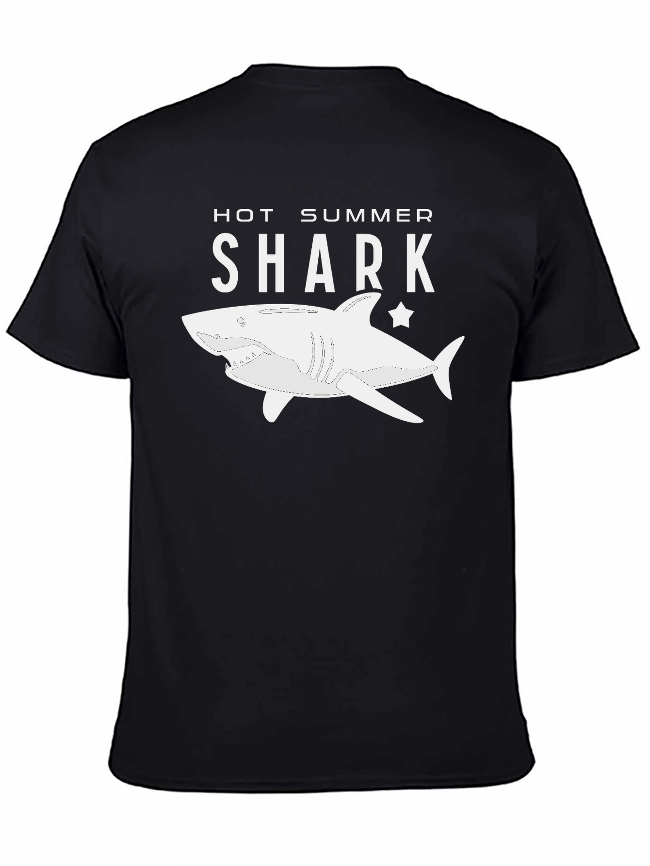 Hot Summer Shark Graphic Tee - Black