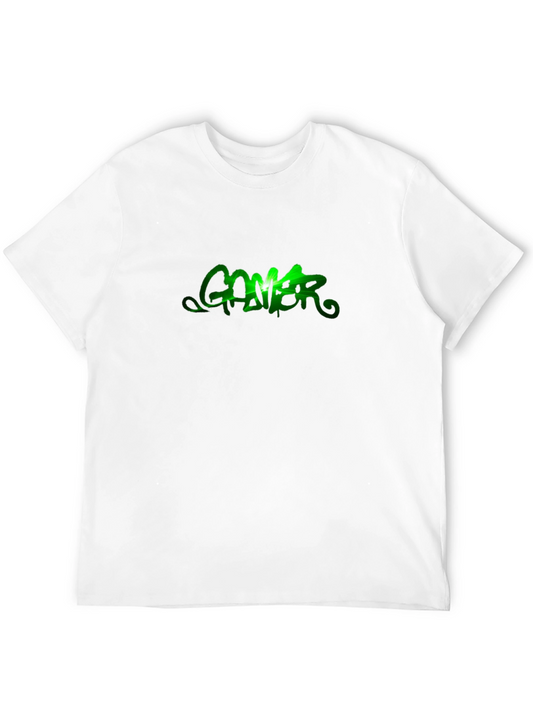 Green Gamer Graphic Black T-Shirt