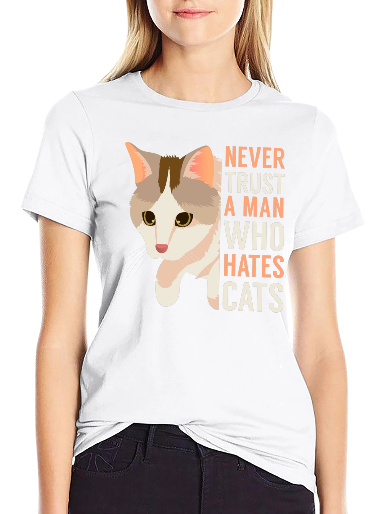 Never Trust Cat Haters Graphic T-Shirt