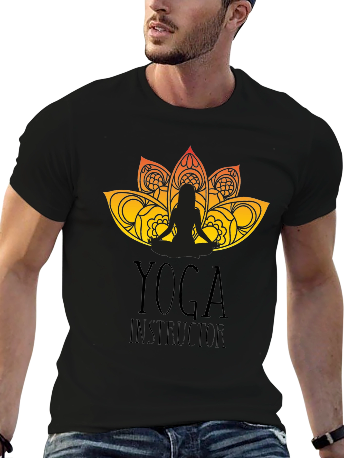Yoga Instructor Graphic Black T-Shirt