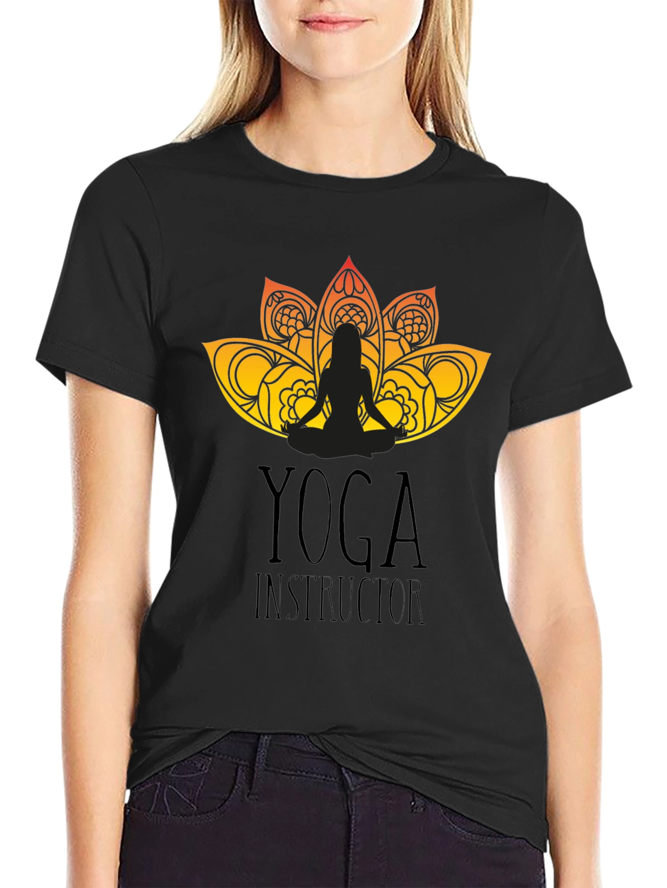Yoga Instructor Graphic Black T-Shirt