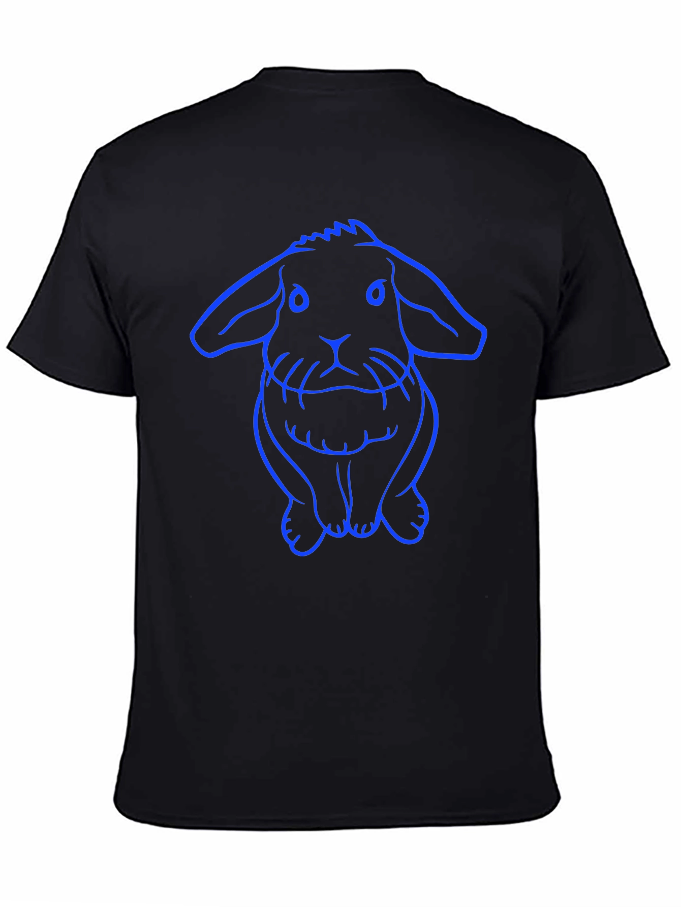 Rabbit Graphic Tee - Black Cotton Casual Wear