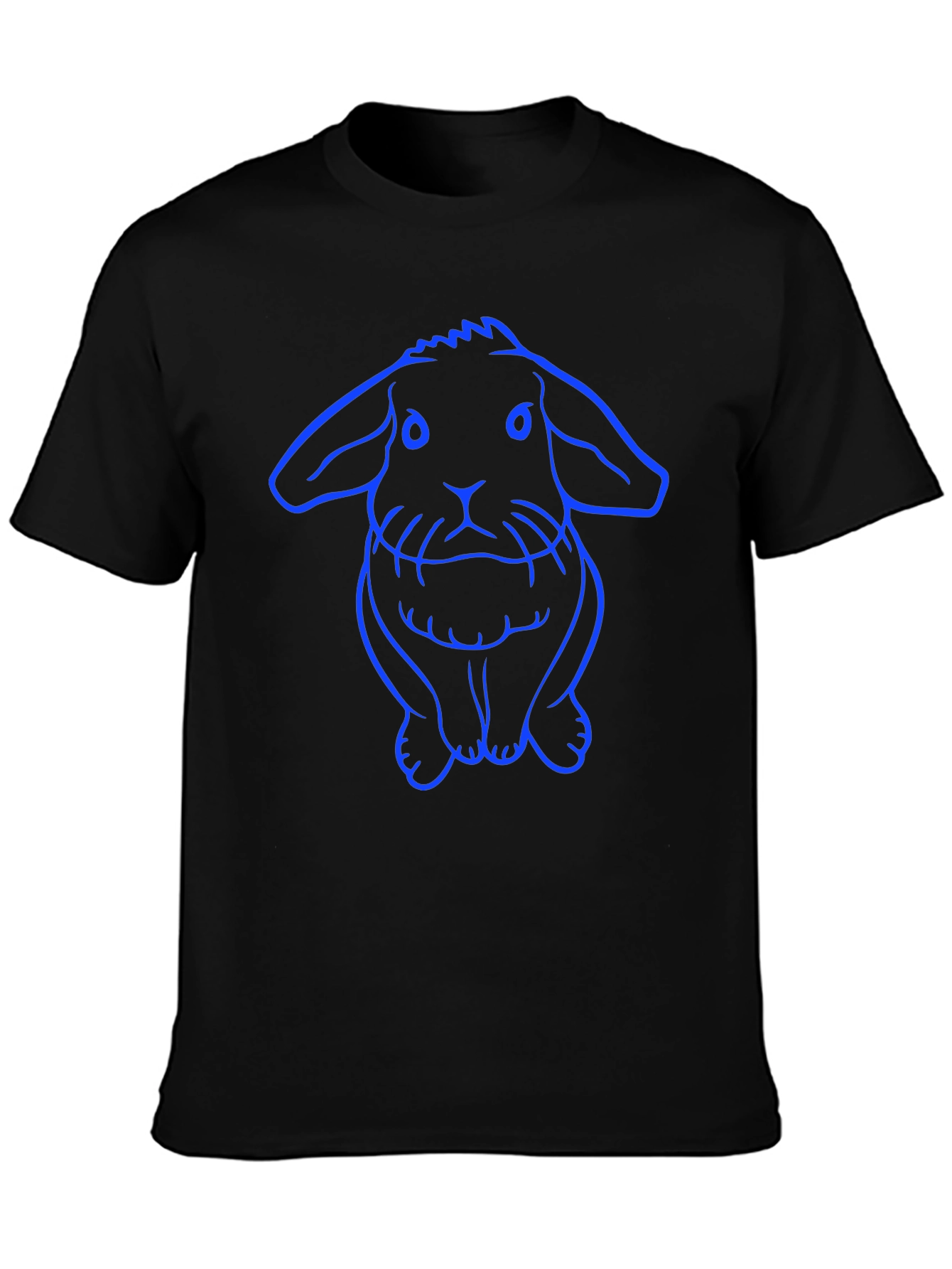Rabbit Graphic Tee - Black Cotton Casual Wear