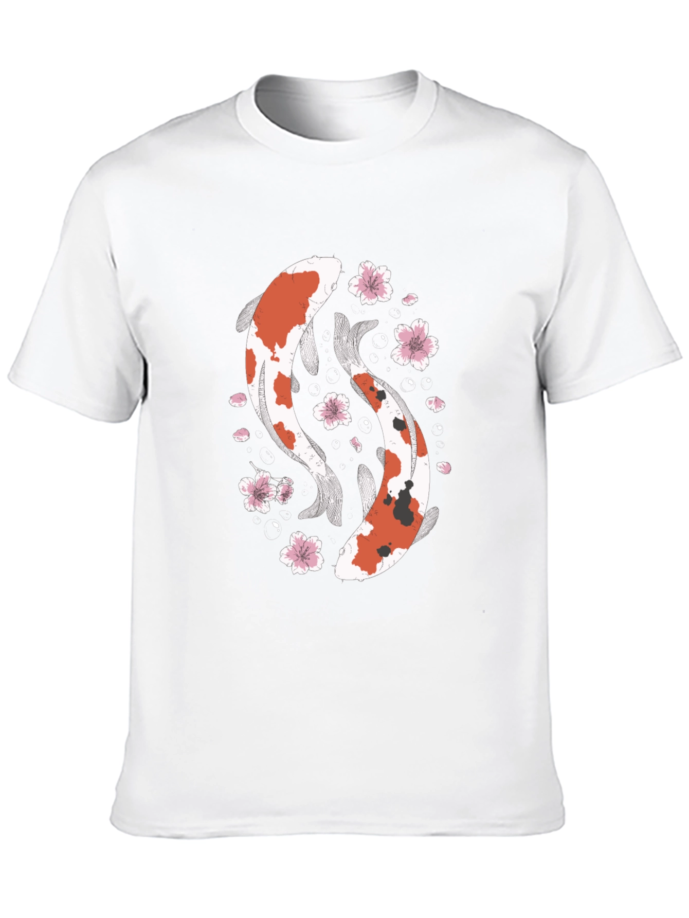 Koi Fish Graphic T-Shirt - Black Cotton Tee