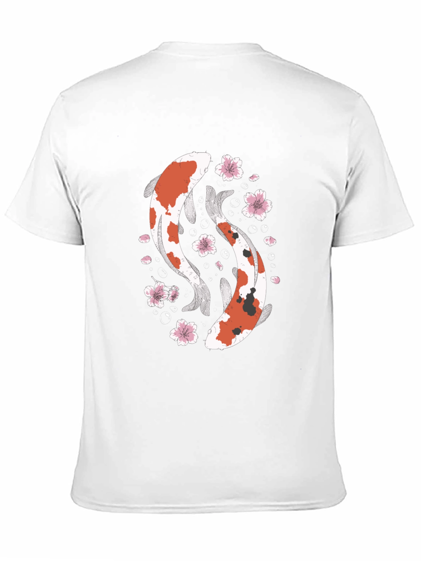 Koi Fish Graphic T-Shirt - Black Cotton Tee