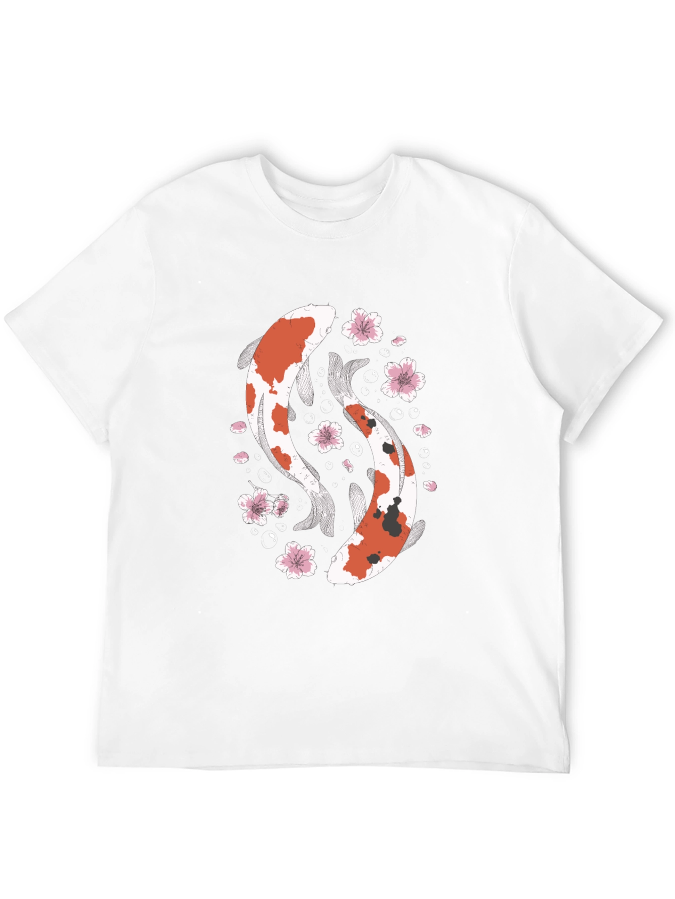 Koi Fish Graphic T-Shirt - Black Cotton Tee