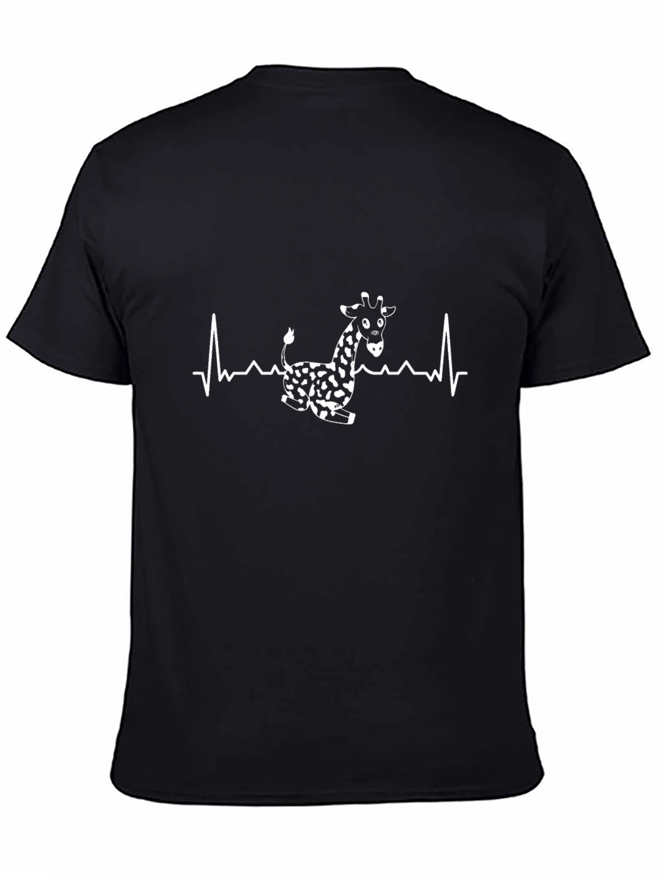 Giraffe Heartbeat Graphic Tee - Black