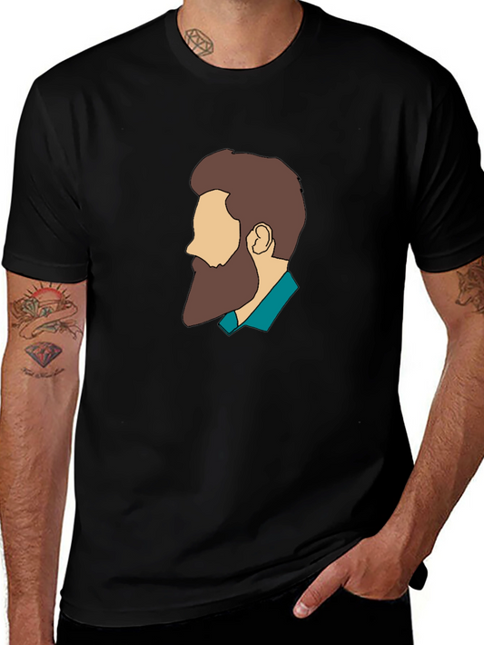 Bearded Man Graphic Tee - Modern Minimalist Design