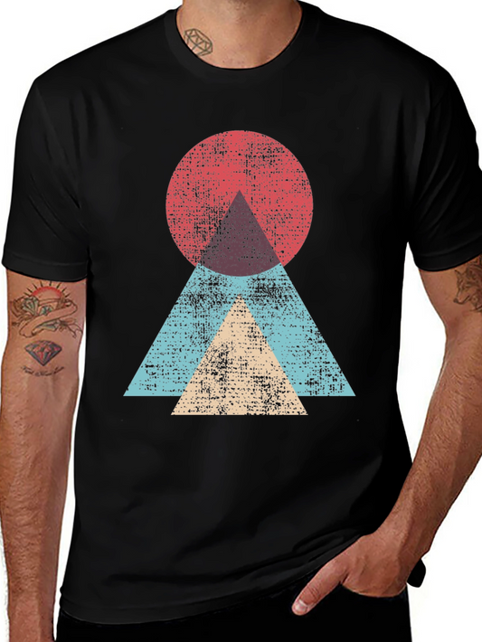 Geometric Graphic Tee - Modern Abstract Design