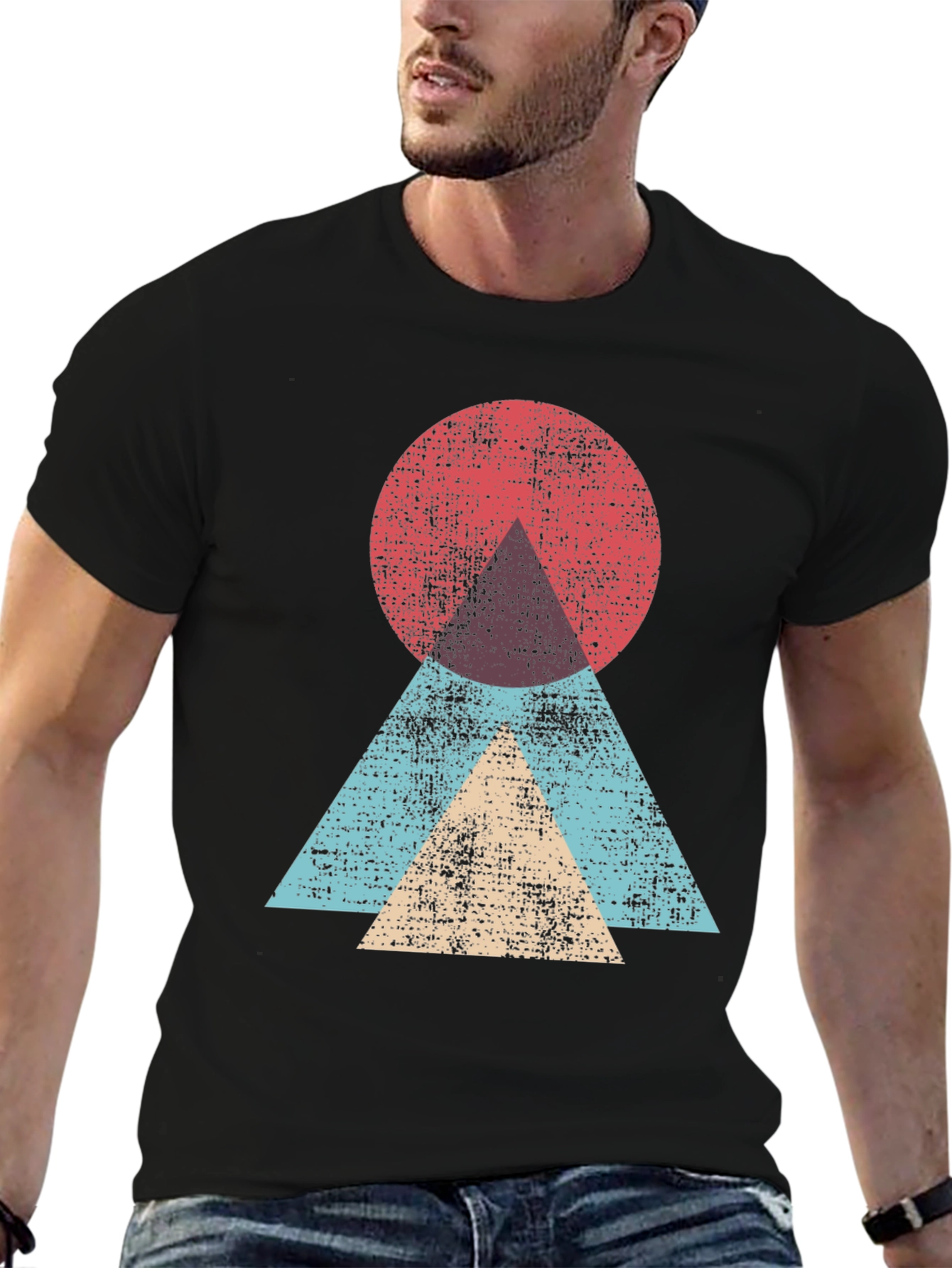 Geometric Graphic Tee - Modern Abstract Design
