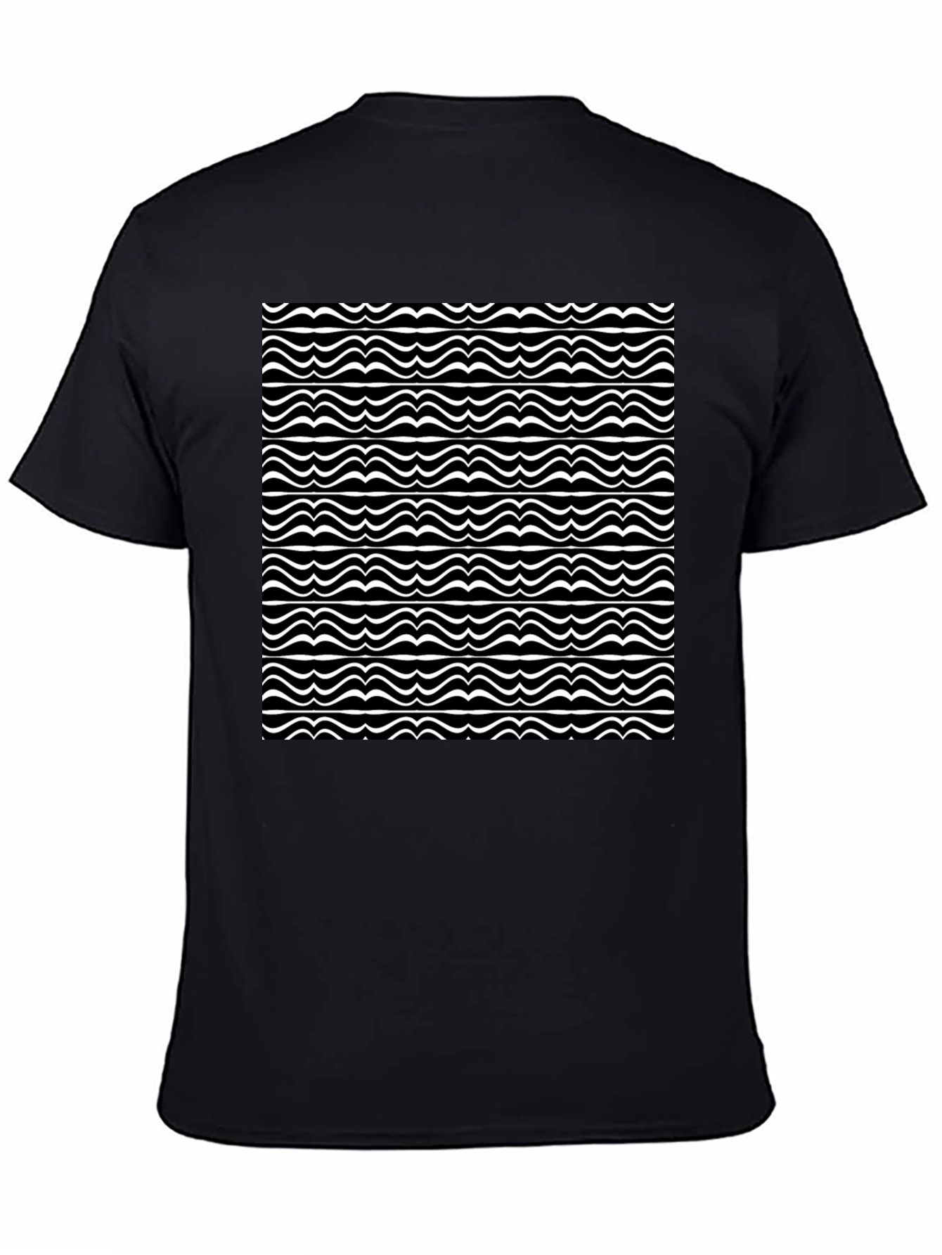 Wave Pattern Black T-Shirt