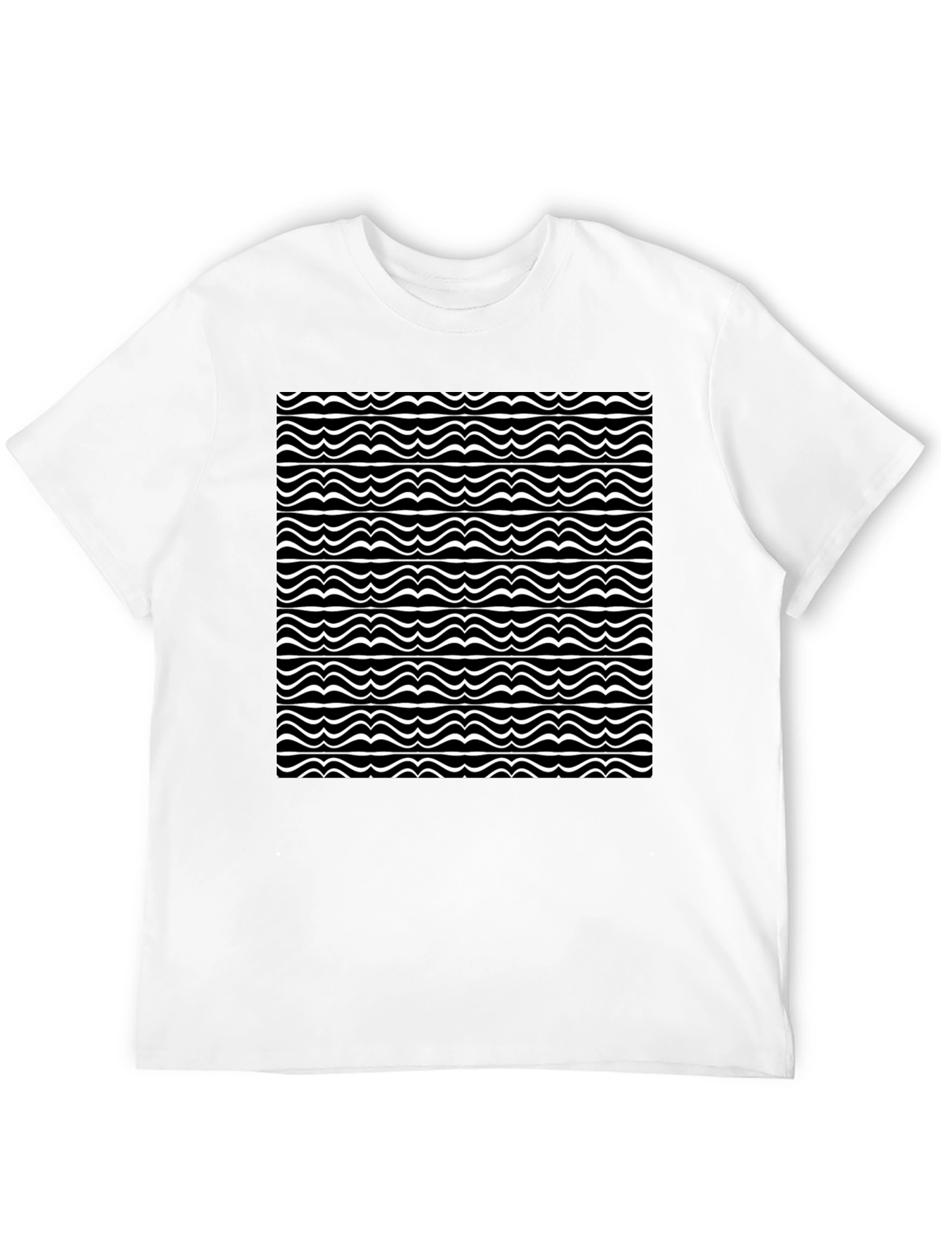 Wave Pattern Black T-Shirt