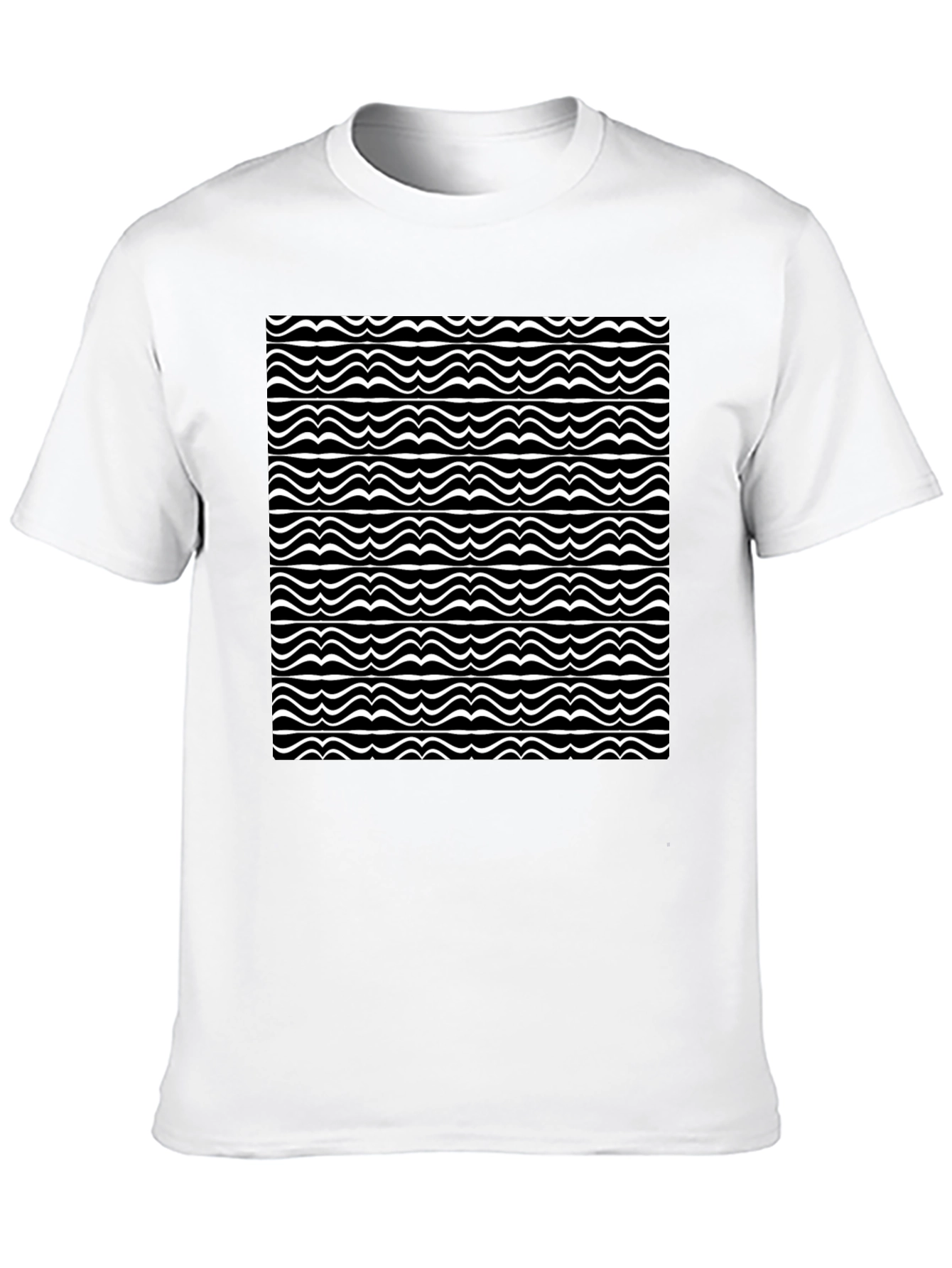 Wave Pattern Black T-Shirt