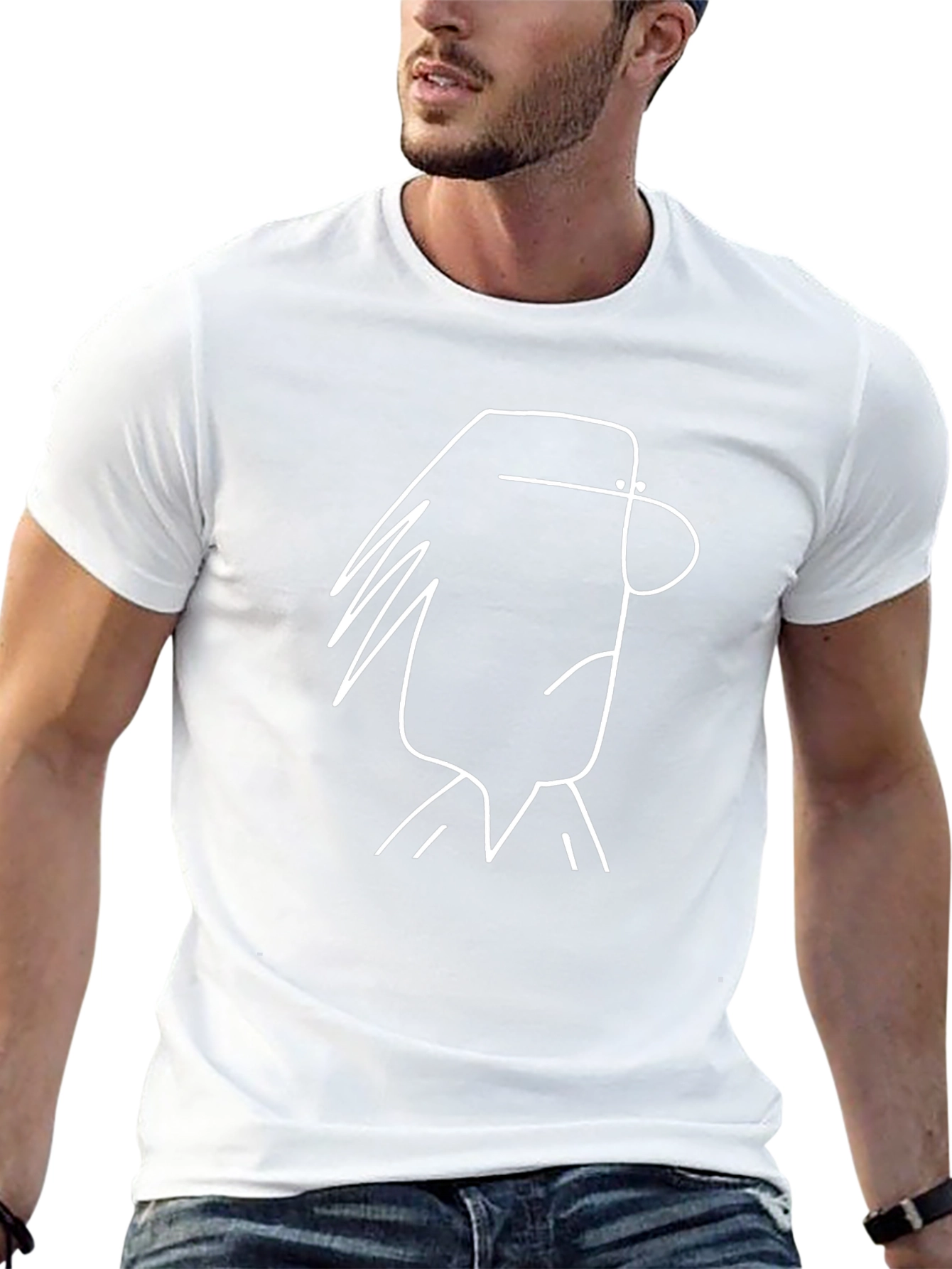 Abstract Cartoon Graphic Black T-Shirt