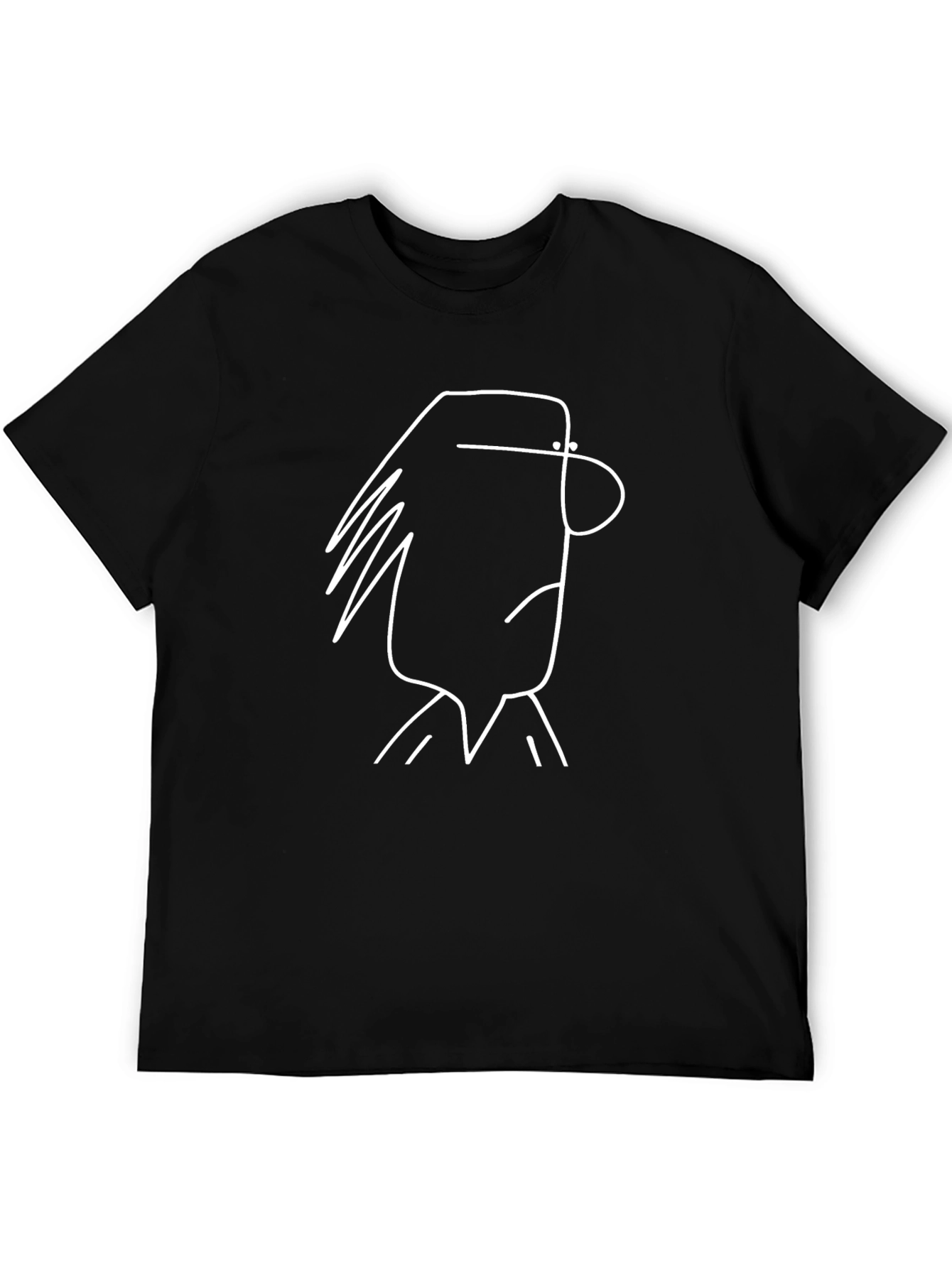 Abstract Cartoon Graphic Black T-Shirt