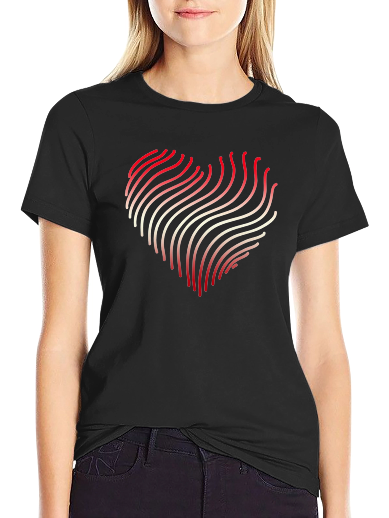Heartbeat Wave Graphic Tee - Modern Love T-Shirt