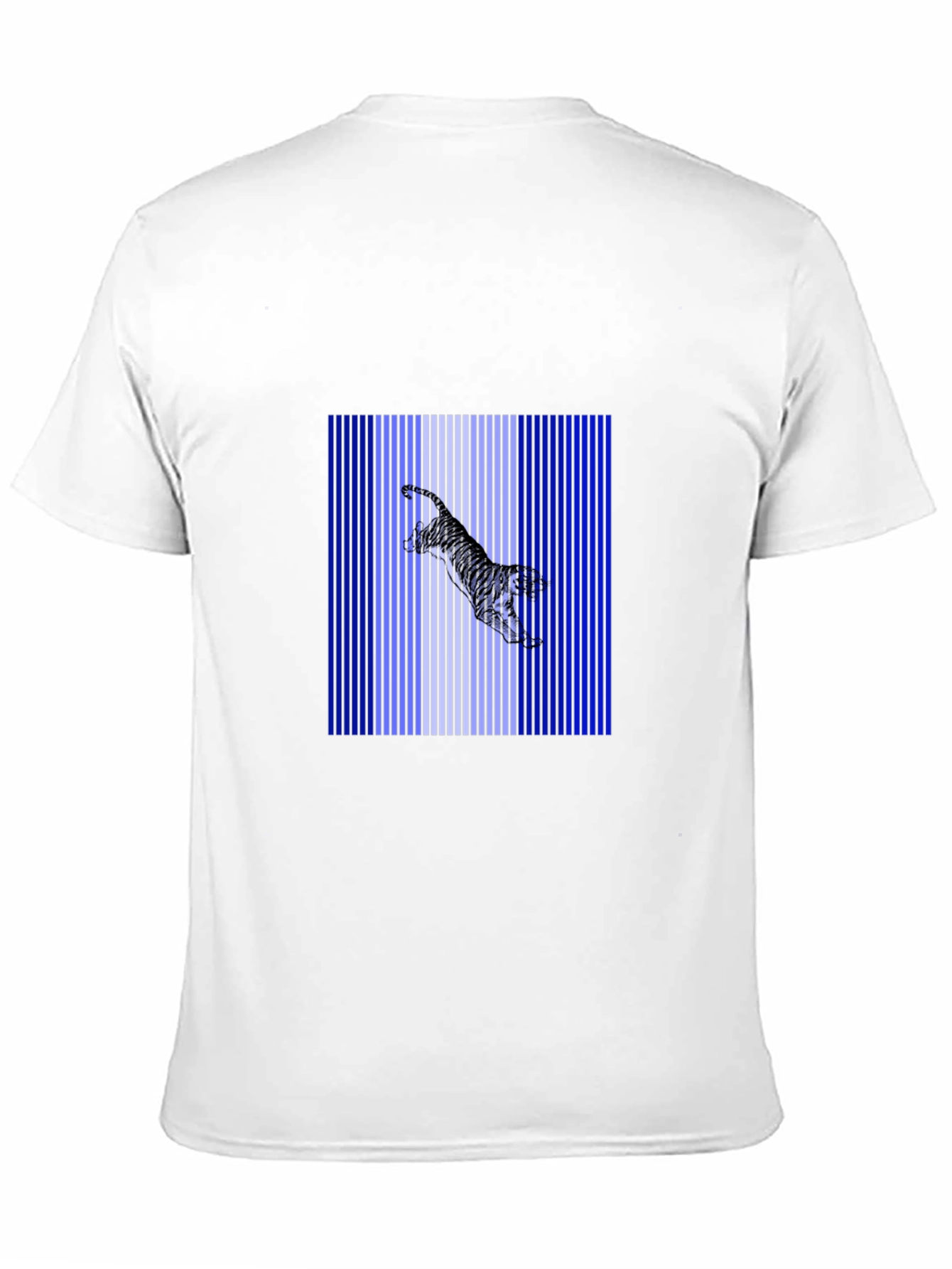 Striped Tiger Graphic Black T-Shirt