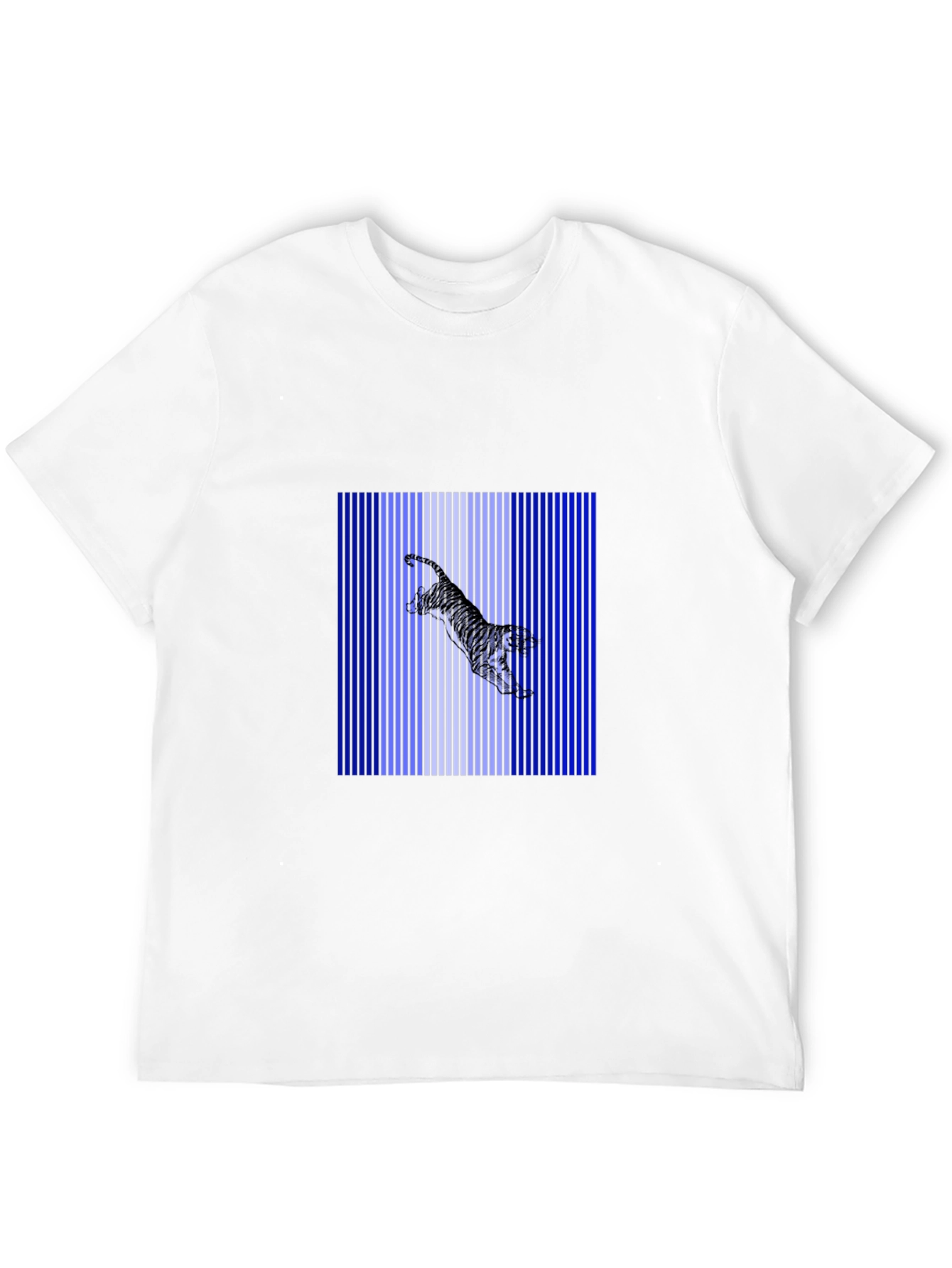 Striped Tiger Graphic Black T-Shirt