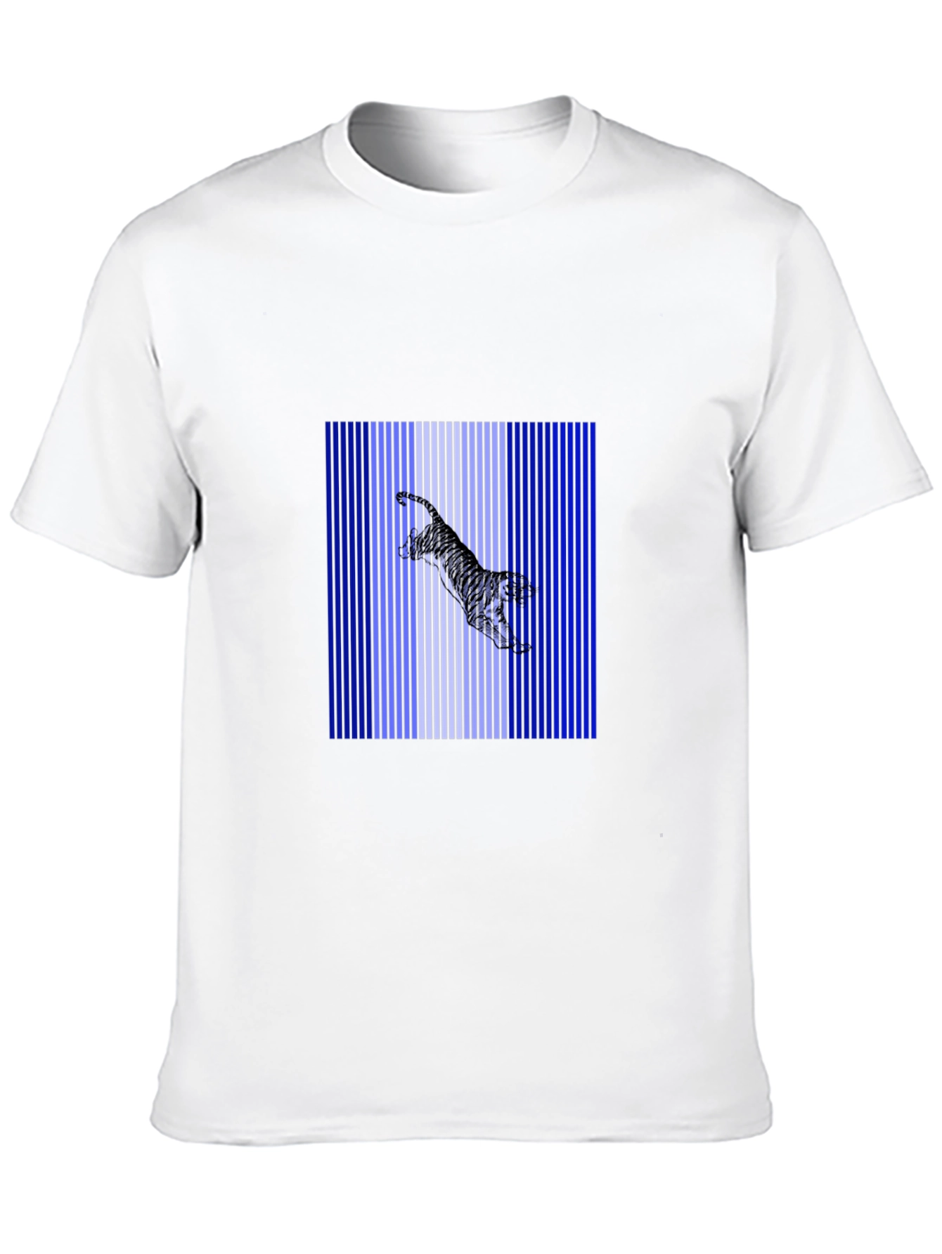 Striped Tiger Graphic Black T-Shirt