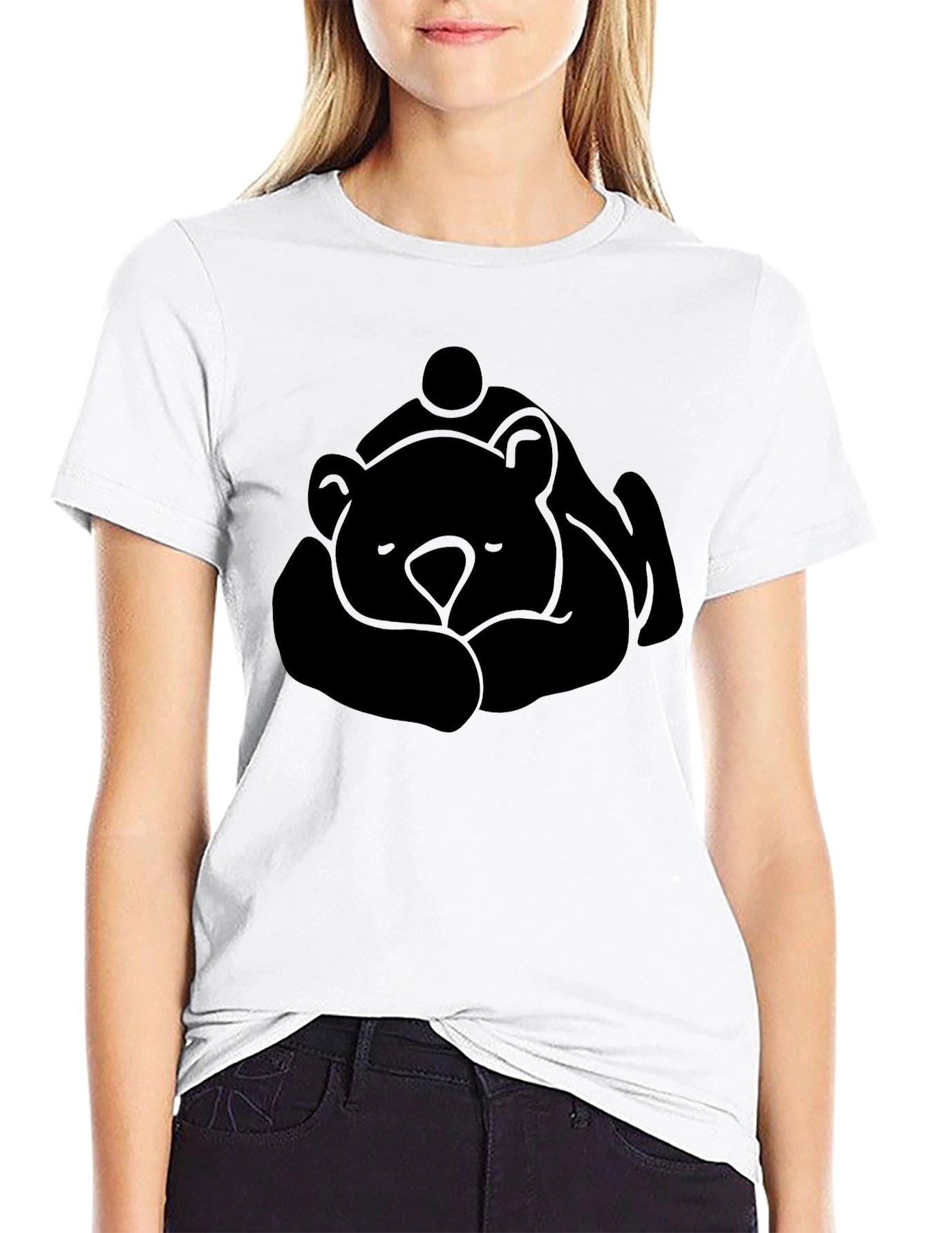 Bear Hug Graphic Black T-Shirt