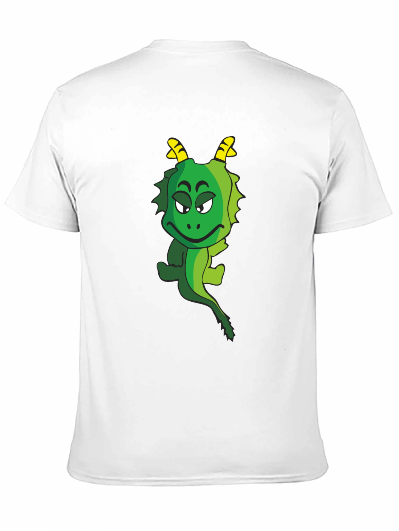 Funny Cartoon Dragon Graphic Tee - Black