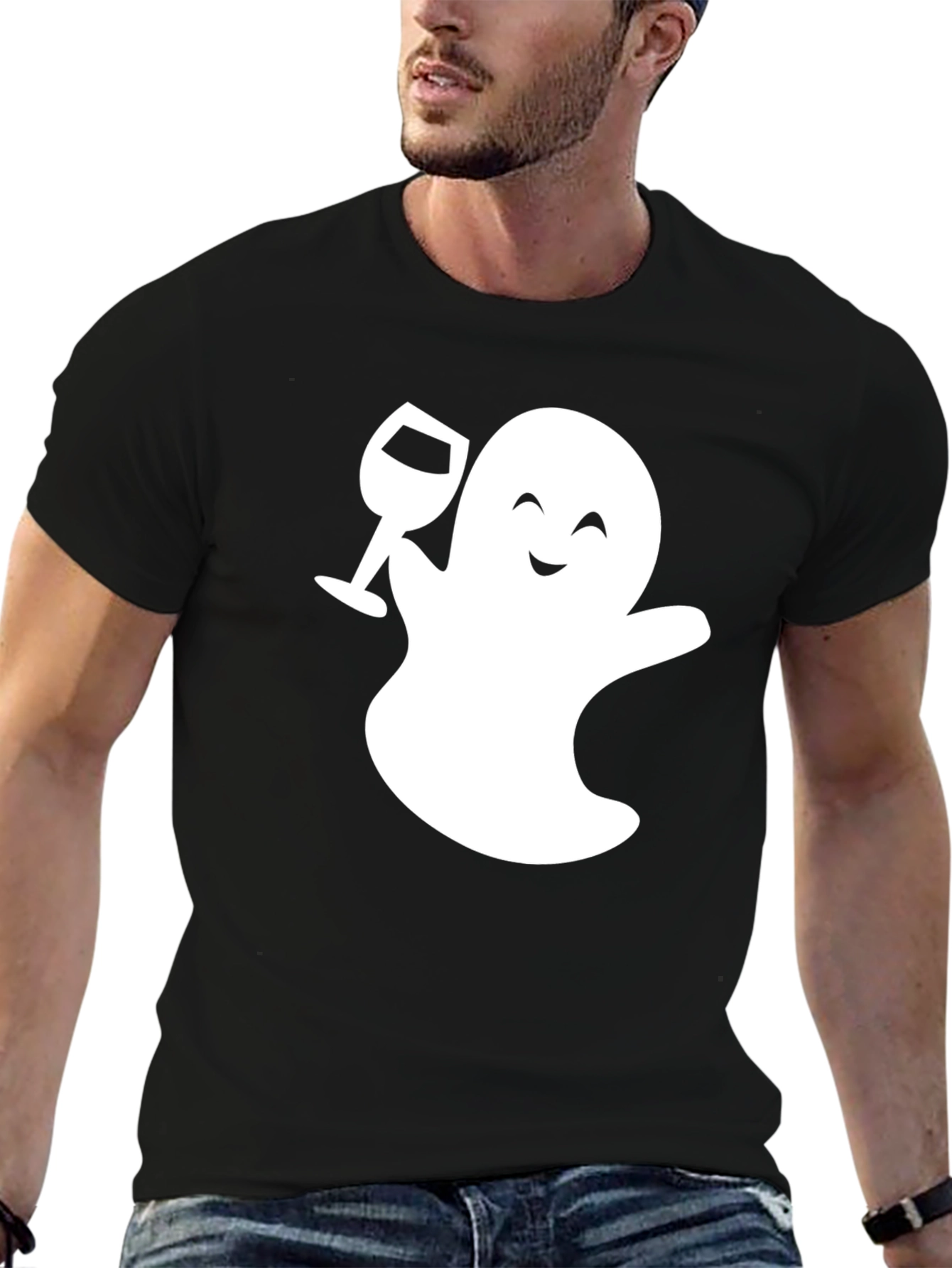 Boozy Ghost T-Shirt - Fun Halloween Tee