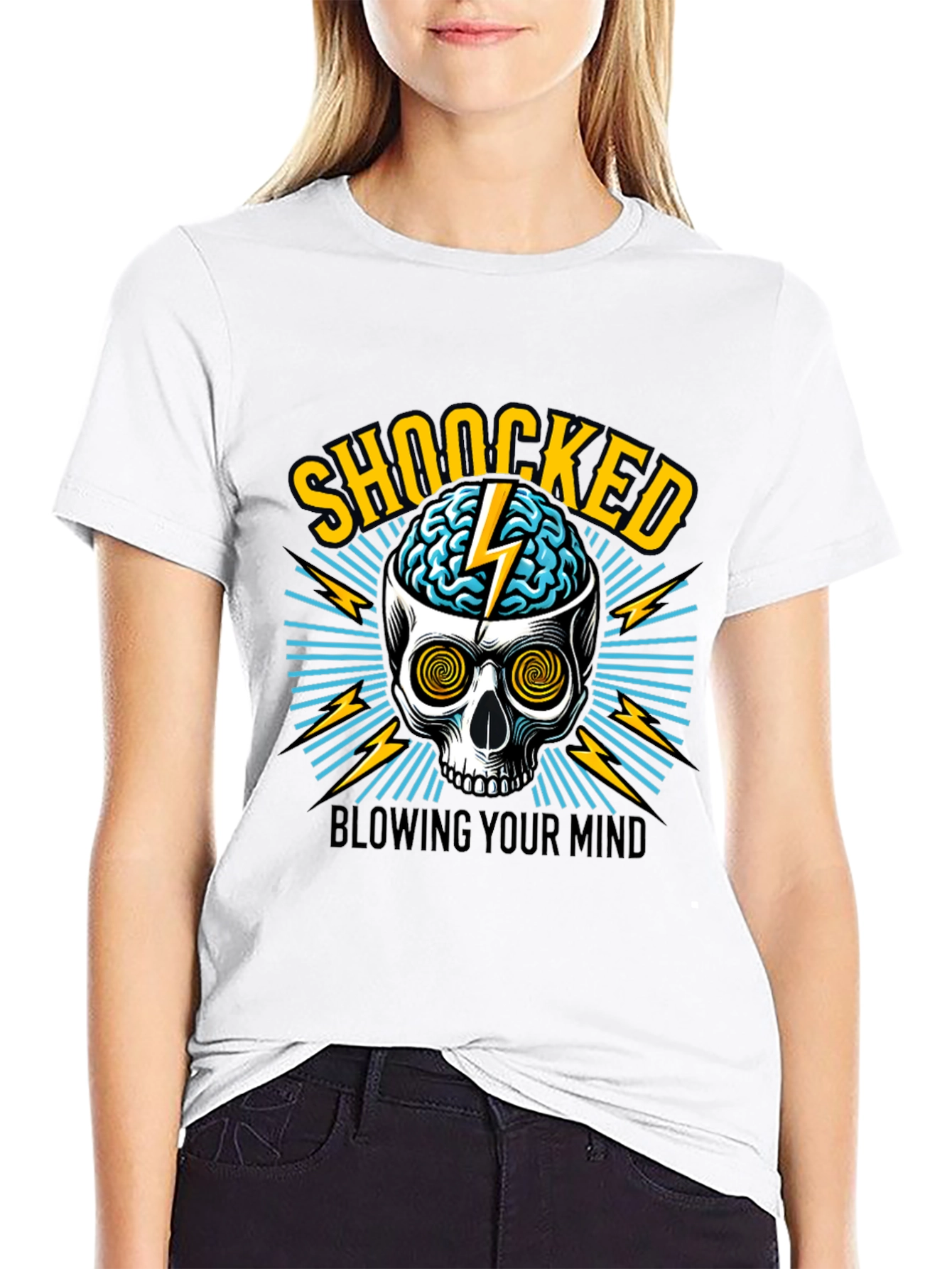 Shocked Skull Graphic Tee - Blow Your Mind!