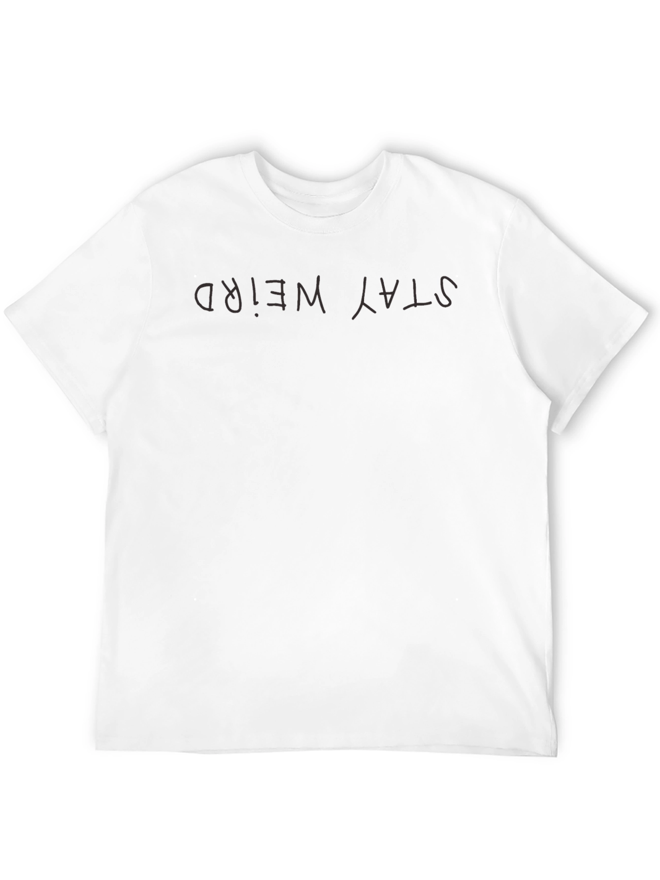 Stay Weird Black Graphic Tee Shirt